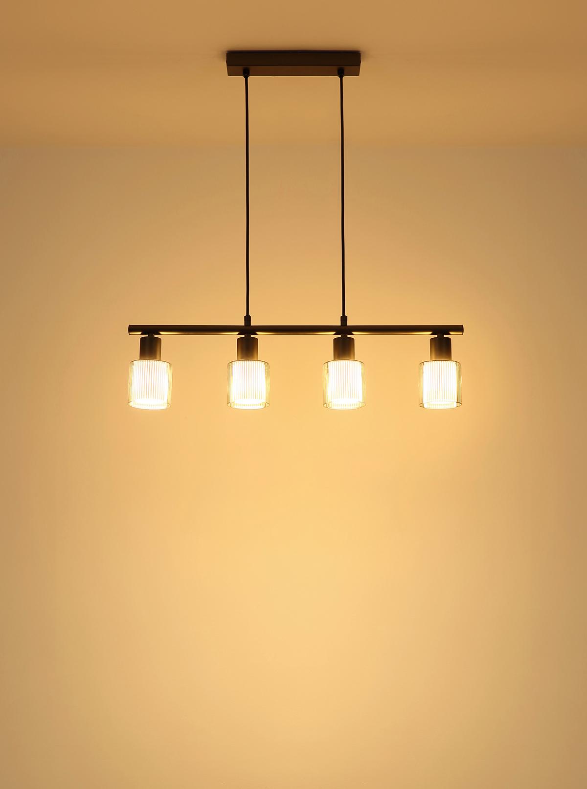 Viseća Svjetiljka Villegas - crni krom/crna, Design, staklo/metal (62/8/120cm) - Globo