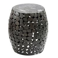 BEISTELLTISCH WL7.361 - Schwarz, Design, Stein/Metall (40/46/40cm) - Livetastic