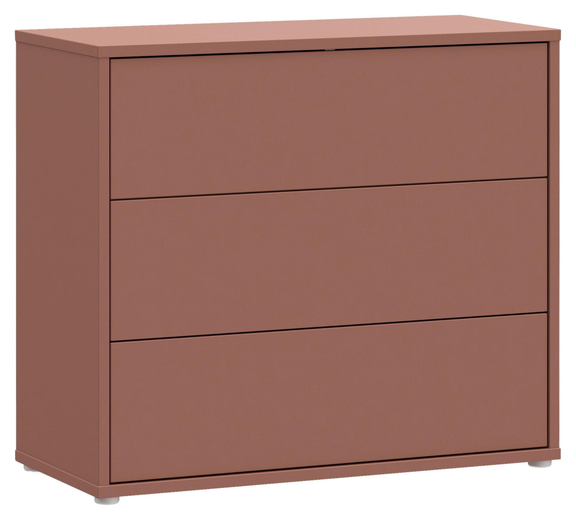 Komoda Alice, Terakota - srebrne barve/terakota, Trend, umetna masa/leseni material (95/83/42cm) - Carryhome