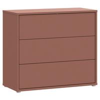Komoda Alice, Terakota - srebrne barve/terakota, Trend, umetna masa/leseni material (95/83/42cm) - Carryhome