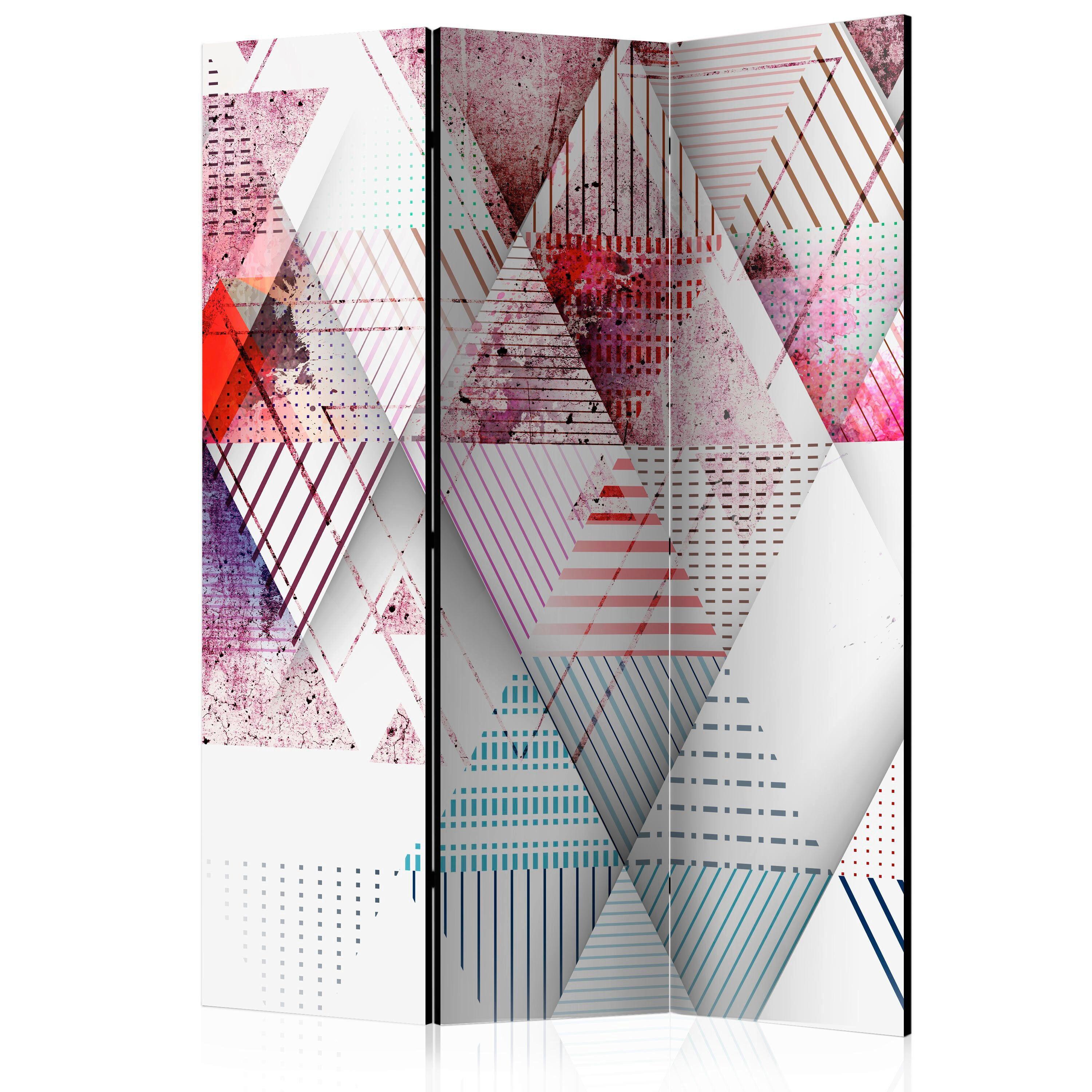 Paravan Triangular World, 3-Delni, Dvostranski - večbarvno, Basics, tekstil/les (135/172/3cm) - artgeist