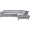 Ecksofa Emma rechts Grauweiß - Grauweiß/Schwarz, MODERN, Textil (301/210cm) - Premium Living