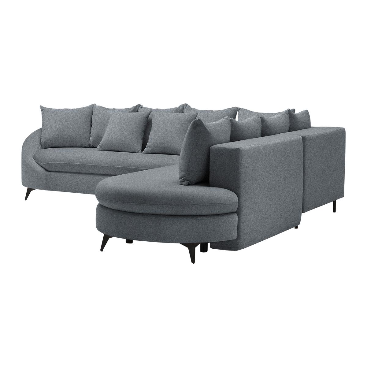 Ecksofa Axel Grau - Schwarz/Grau, MODERN, Textil/Metall (291/87/250cm) - Mömax