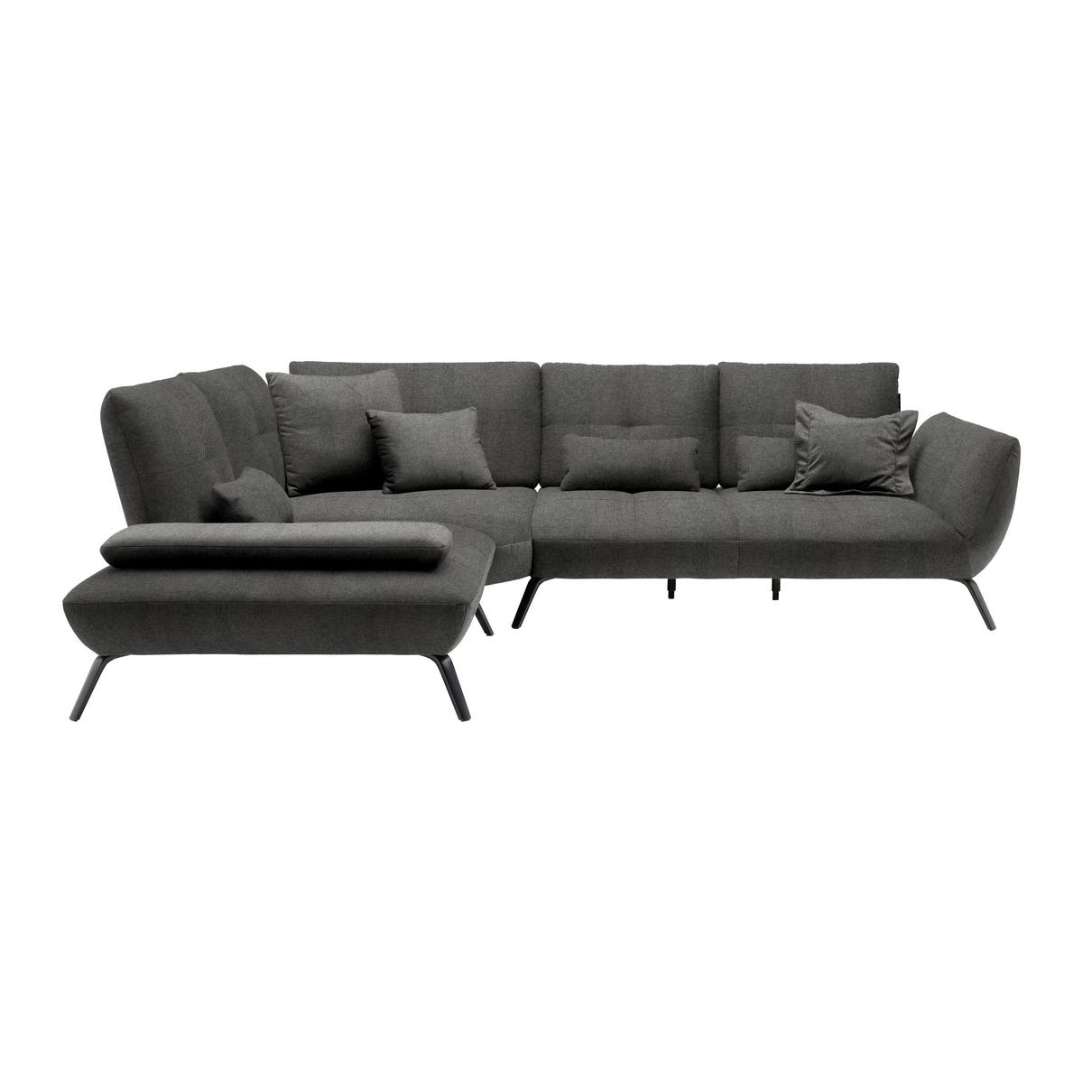 Wohnlandschaft Trendy Anthrazit - Anthrazit/Schwarz, MODERN, Holzwerkstoff/Textil (250/93/310cm) - Premium Living