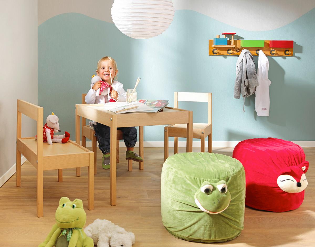 ZESTAW DO SIEDZENIA DLA DZIECI MAX - buk twardzielowy, Basics, drewno - My Baby Lou