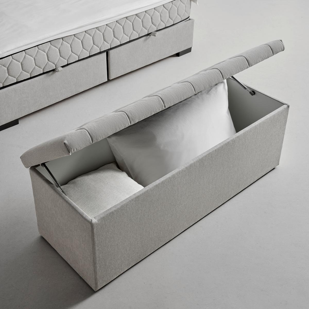 Klupa Za Krevet Maya D - svijetlo siva/crna, Konvencionalno, drvni materijal/tekstil (141/52/51cm) - Modern Living
