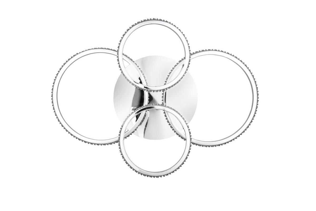 LED-Deckenleuchte Chromfarbe max. 27 Watt - Chromfarben, Design, Metall (65,5/65,5/8,5cm)