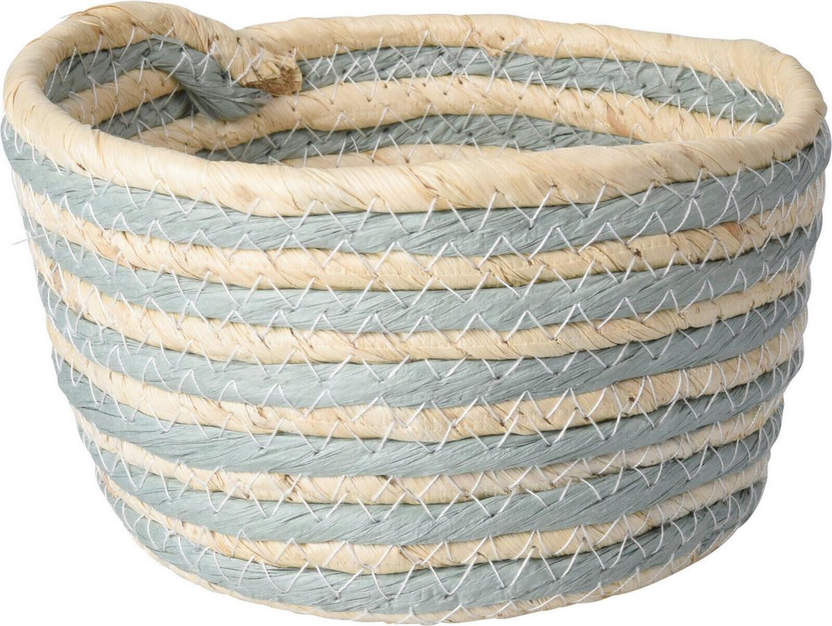 Kosár Sea - natúr színű/világoskék, Trend, természetes anyagok (18/8,5cm)