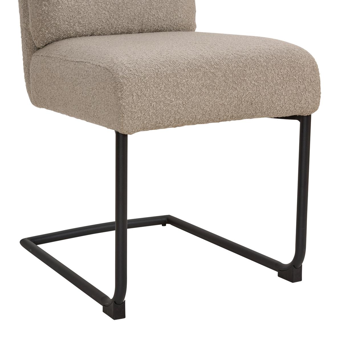 KRZESŁO NA PŁOZIE LAMPANG 3 - czarny/szary, Modern, metal/tkanina (44/102/42cm) - Livetastic