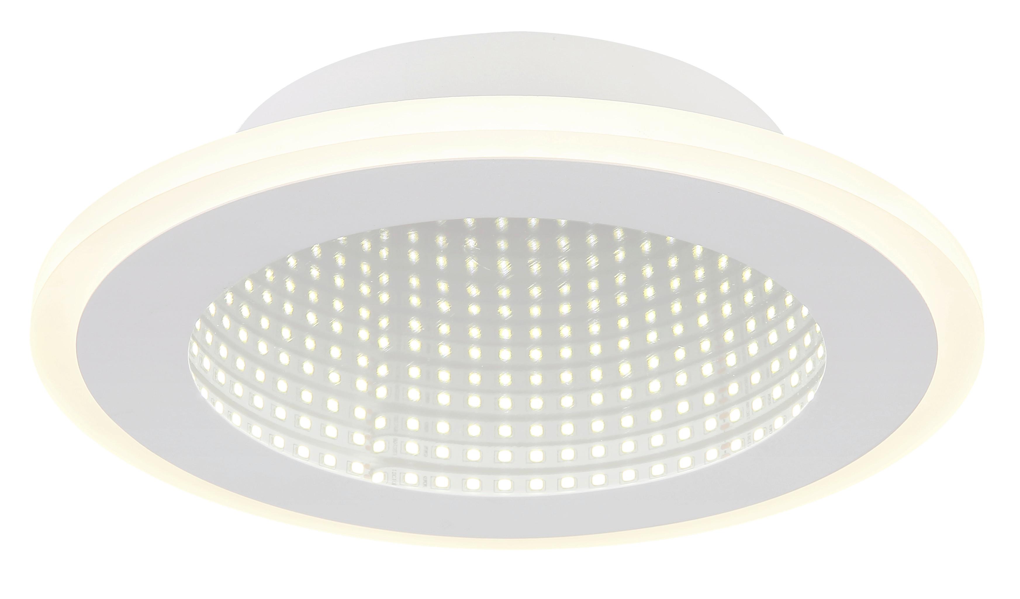 LED-Deckenleuchte Lamela Opal/Weiß max. 12 Watt - Opal/Weiß, Design, Kunststoff/Metall (22,5/4cm) - Globo