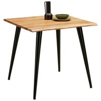 Esstisch Max Akaziefarben Echtholz ca. 80x80x76cm - Schwarz/Akaziefarben, LIFESTYLE, Holz/Metall (80/76/80cm) - Zandiara