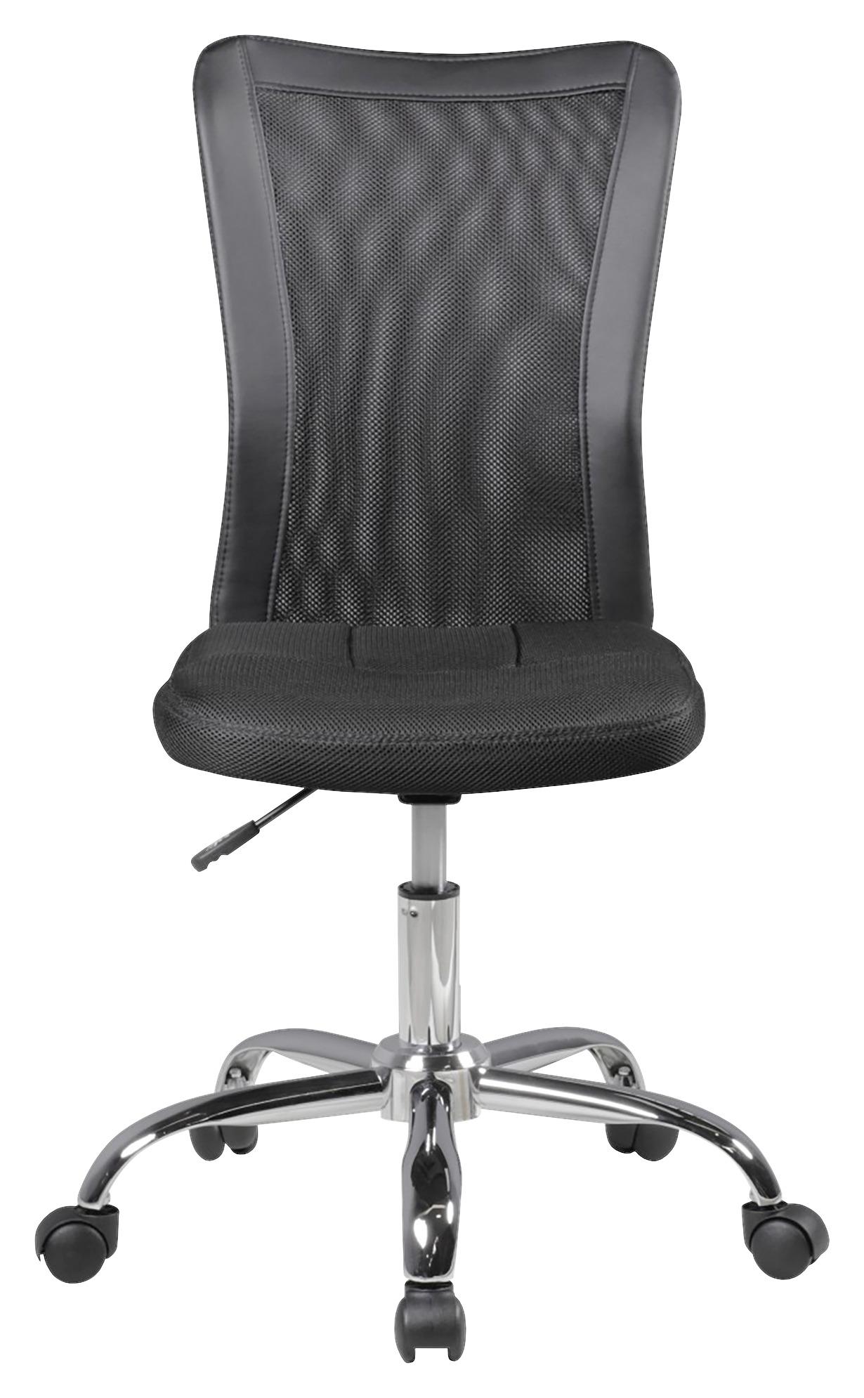 Jugenddrehstuhl Lukas ca.60x100x60cm Schwarz - Chromfarben/Schwarz, MODERN, Kunststoff/Textil (60/100/60cm) - MID.YOU