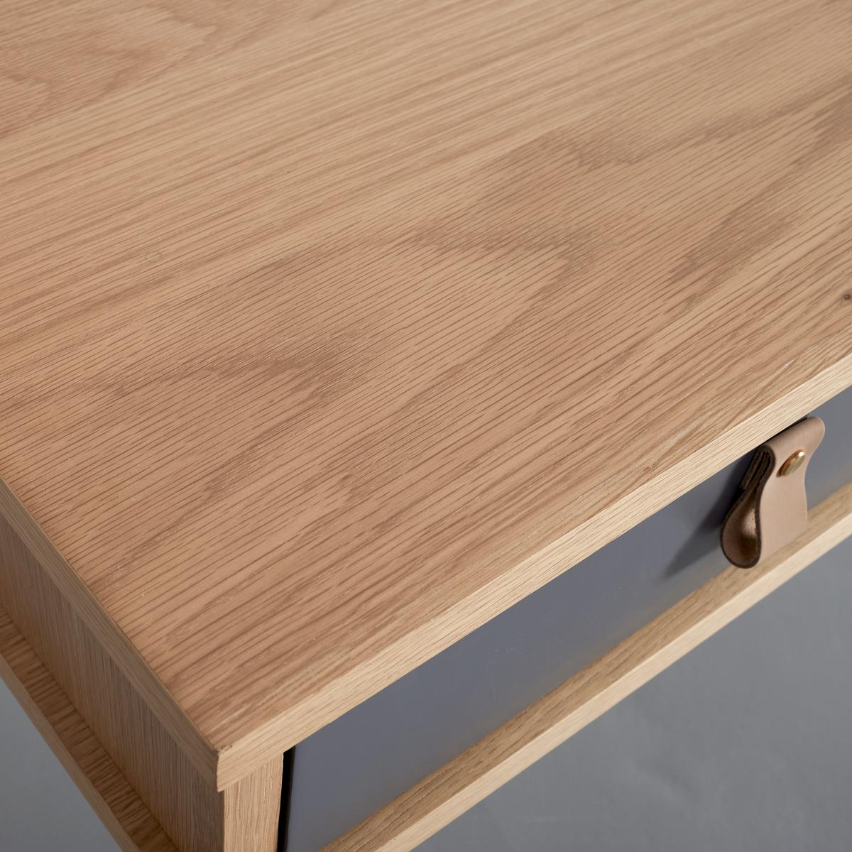 Schreibtisch Lena Grau/Natur Echtholz/MDF ca. 120x60 cm - Hellbraun/Naturfarben, MODERN, Holz/Holzwerkstoff (120/75/60cm) - Bessagi Home