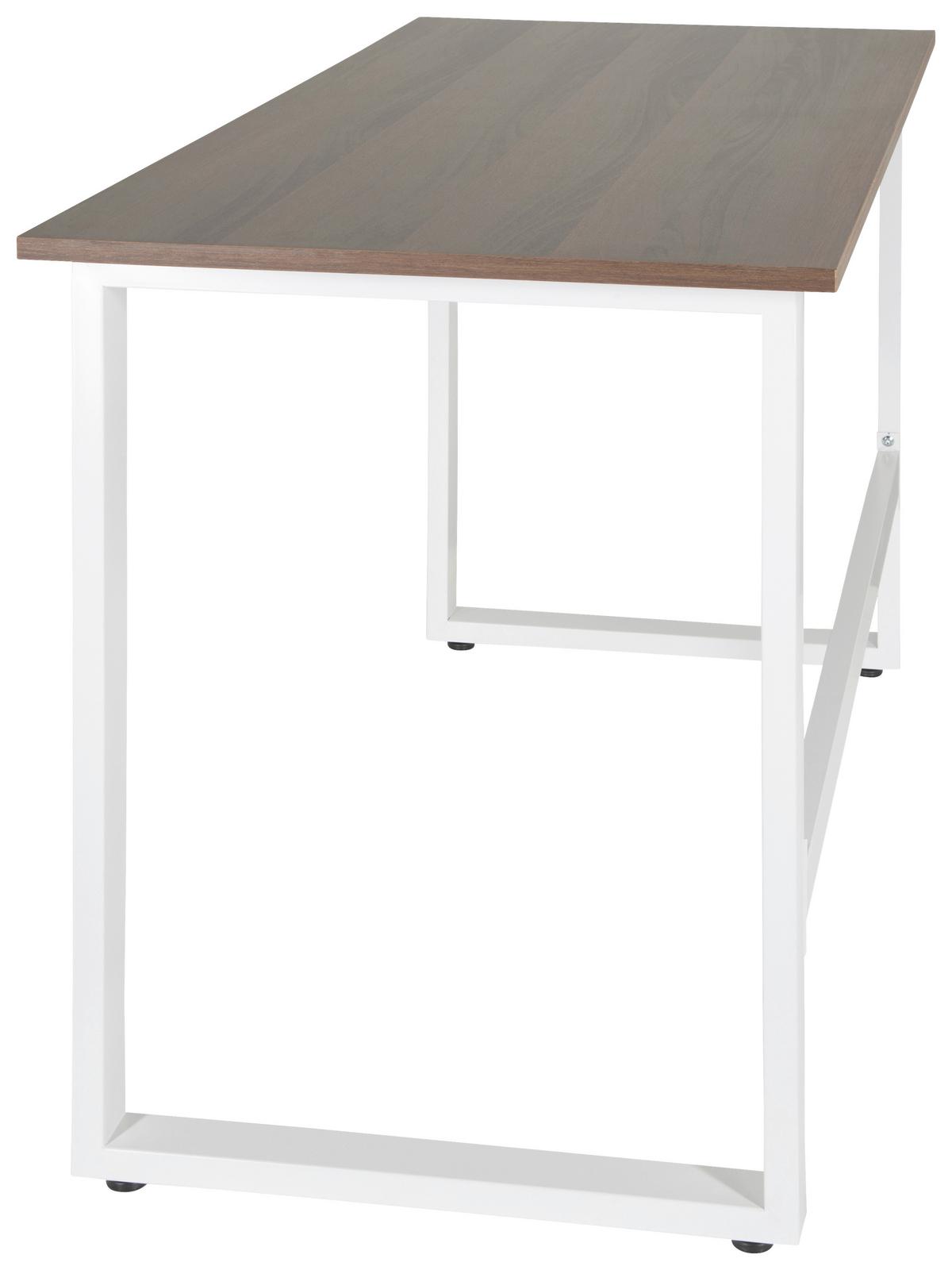 Pisalna Miza Workspace Light I, Bela, Oreh - barva oreha/bela, Basics, kovina/leseni material (120/60/76cm) - MID.YOU