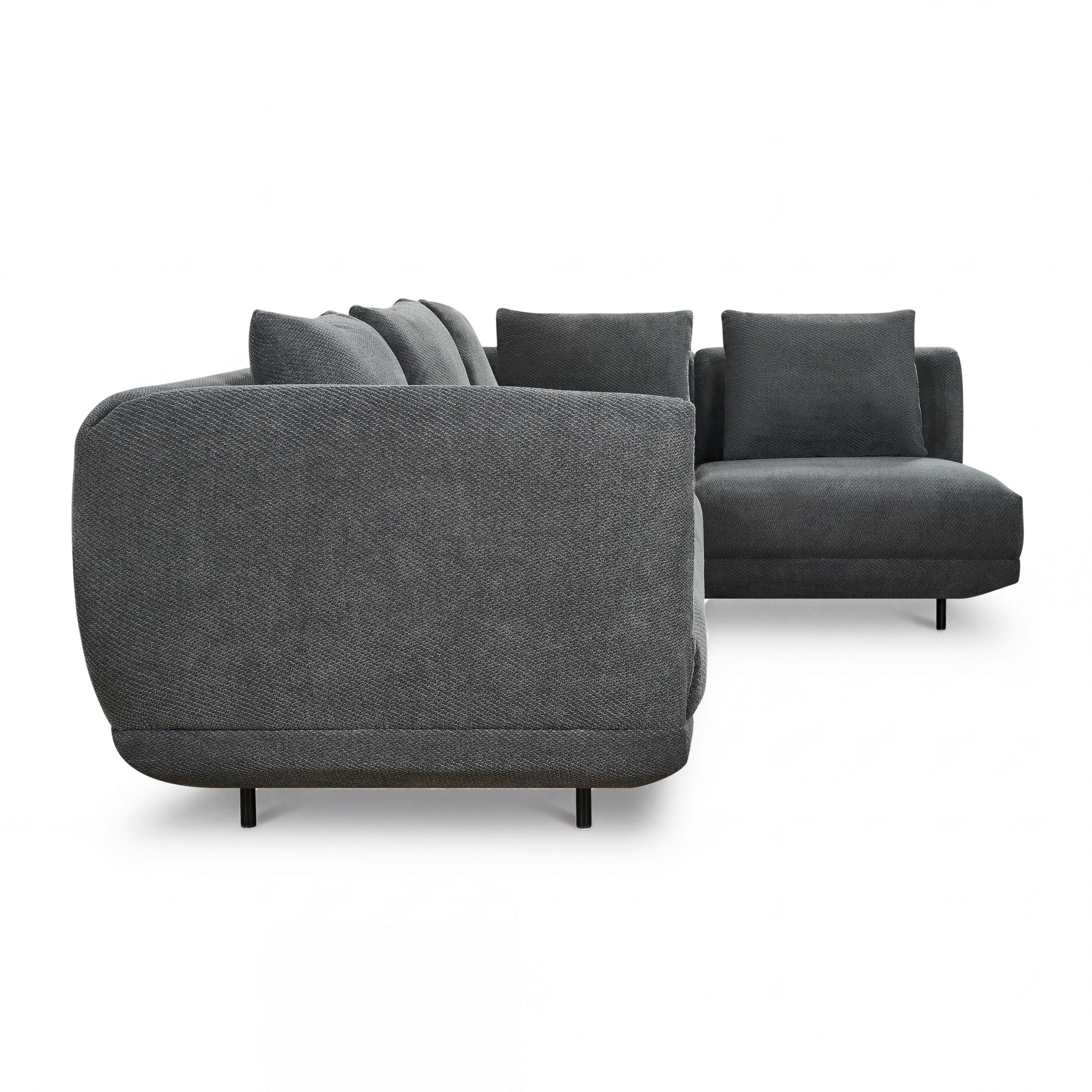 SOFFA CELINA - mörkgrå/svart, Modern, metall/trä (278/175cm) - Bessagi Home