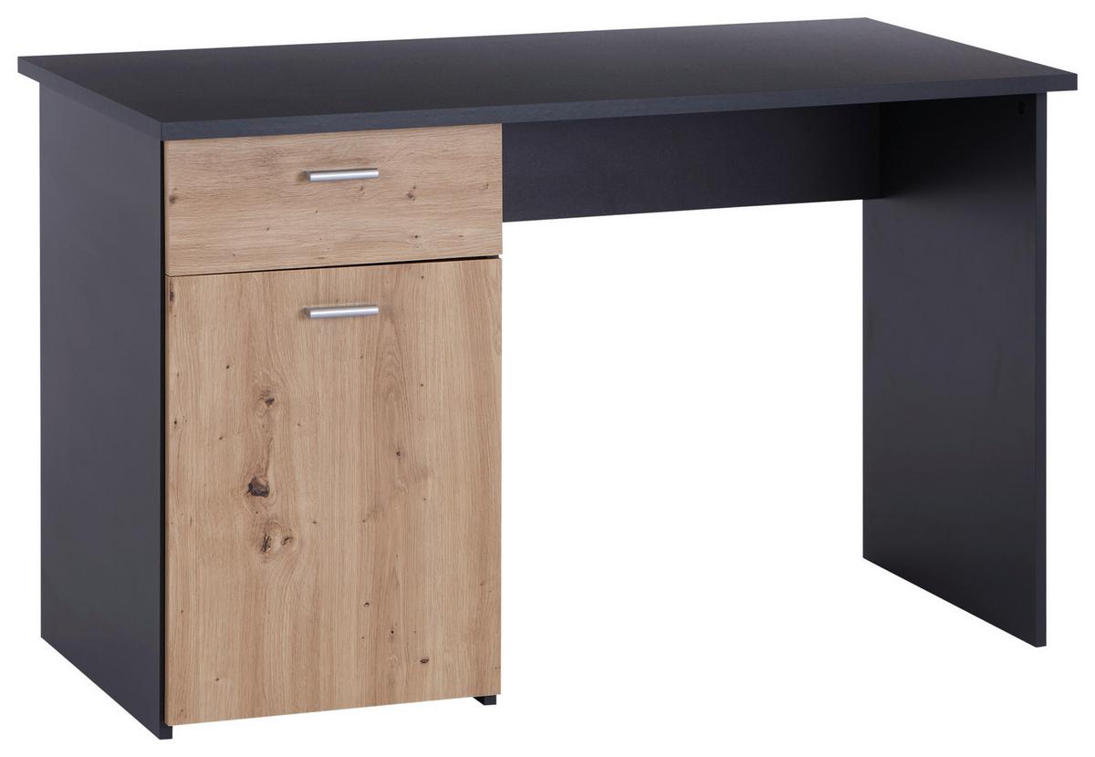 Pisalna Miza Simon Antracit, Barva Hrasta - barve aluminija/antracit, Moderno, umetna masa/leseni material (120/75,5/60cm) - Mömax