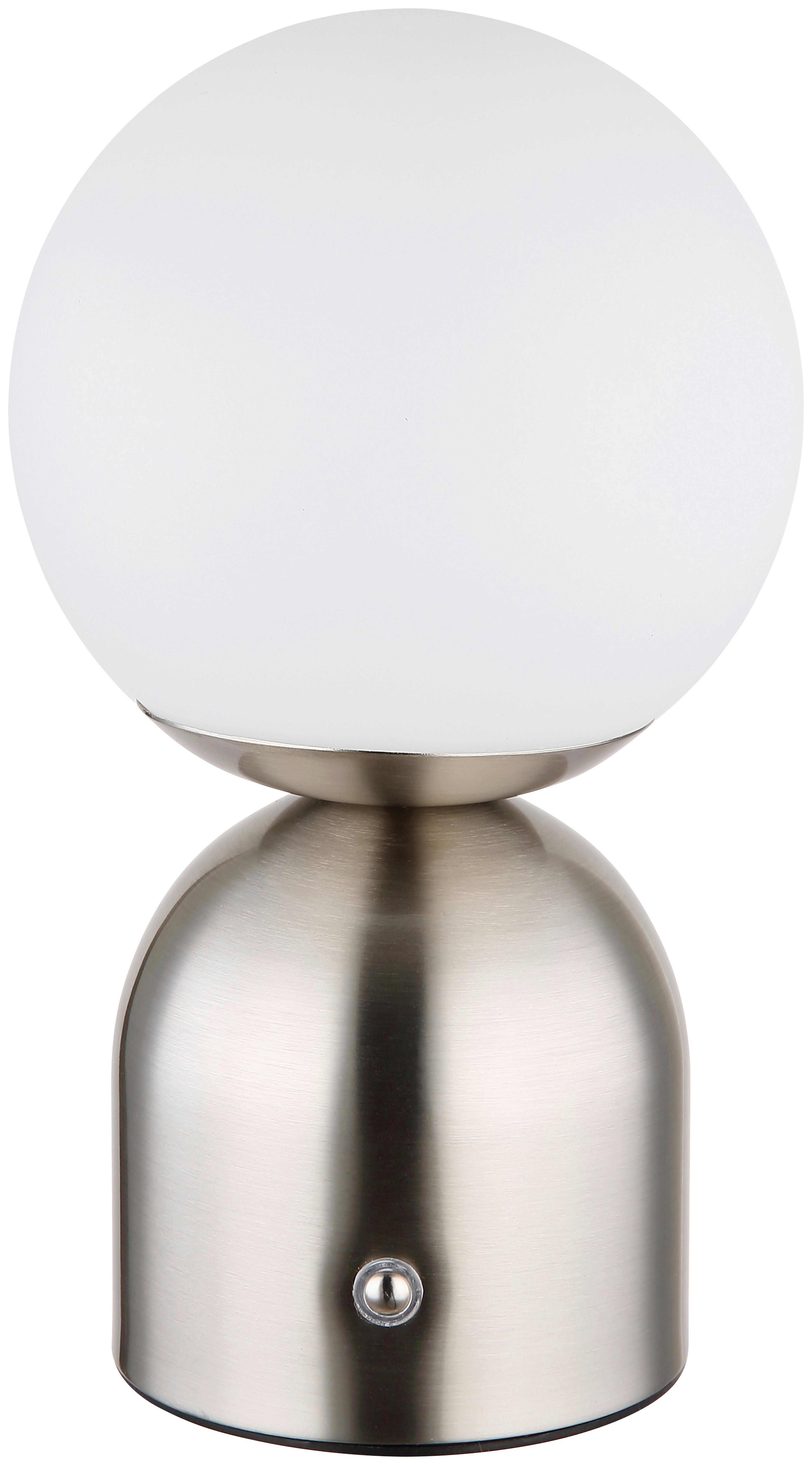 LED-Tischleuchte Lopa max. 2,5 Watt - Opal/Nickelfarben, MODERN, Kunststoff/Metall (12/21cm) - Mömax