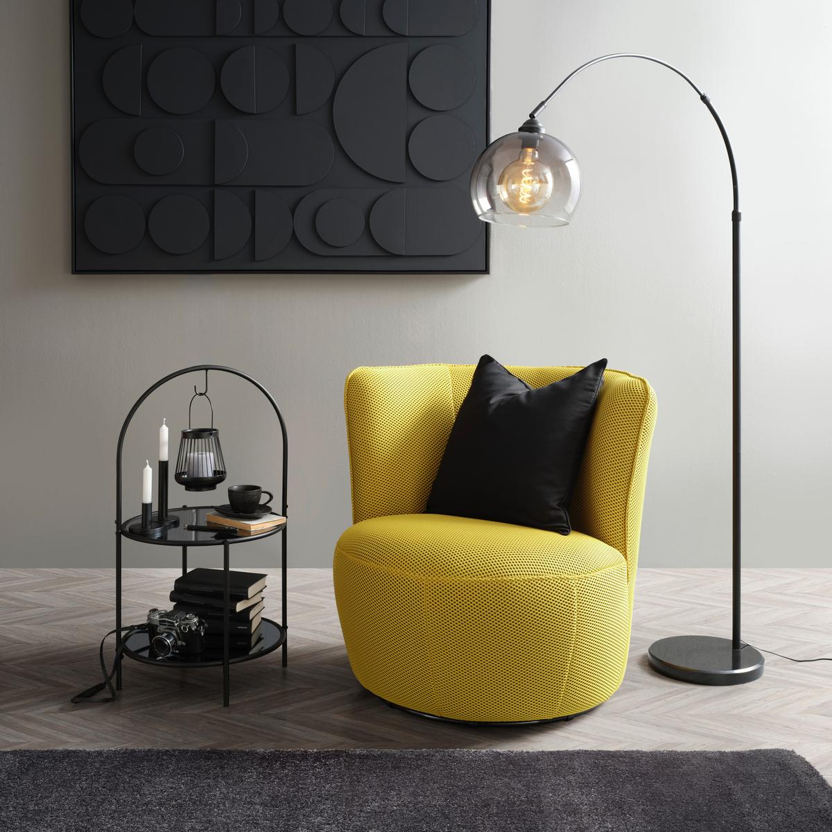 Drehsessel Jasima Mesh Hellgelb - Gelb, MODERN, Textil/Metall (77/81/85cm) - Mömax