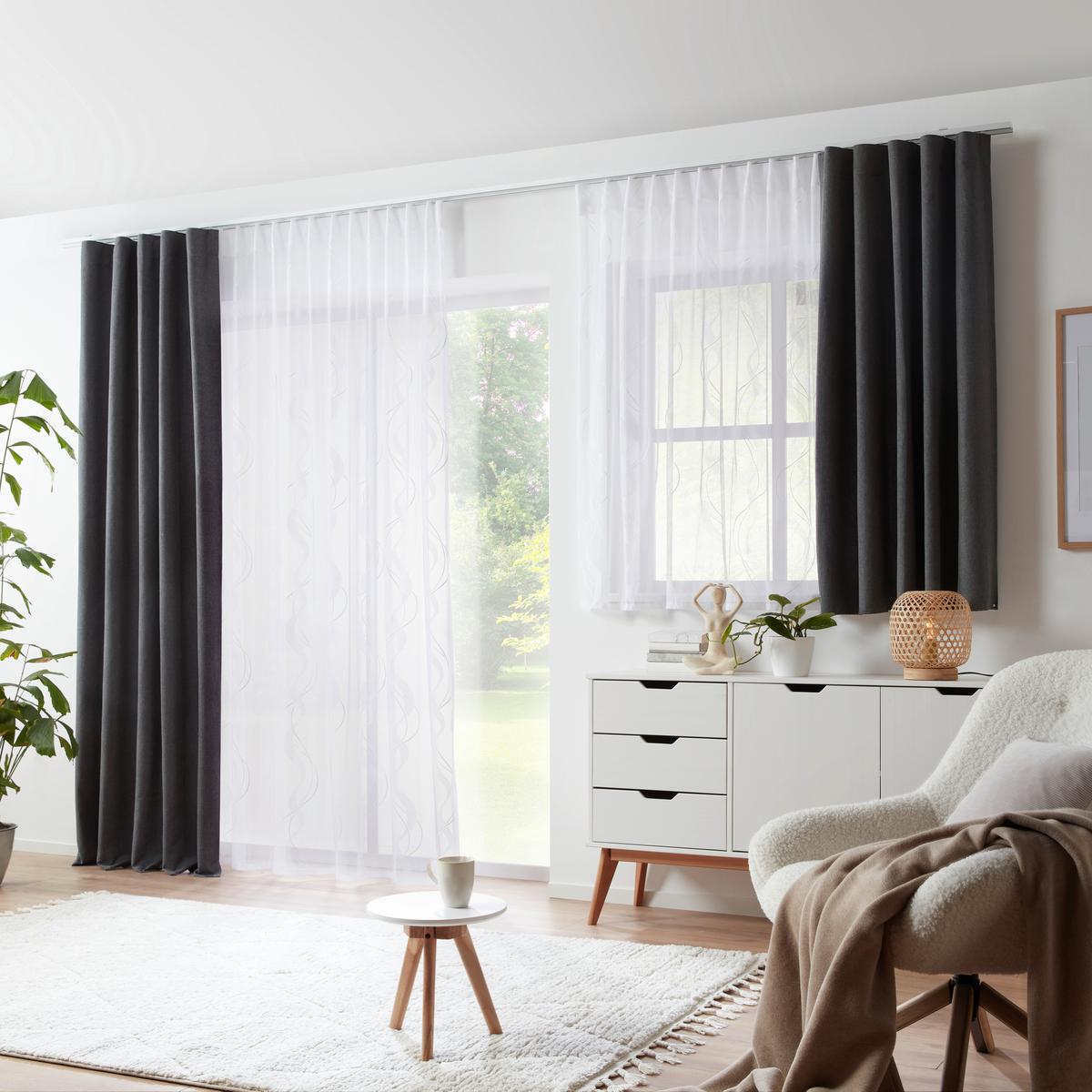 Fertigvorhang Ulrich ca. 135x245cm - Anthrazit, Textil (135/245cm) - Modern Living
