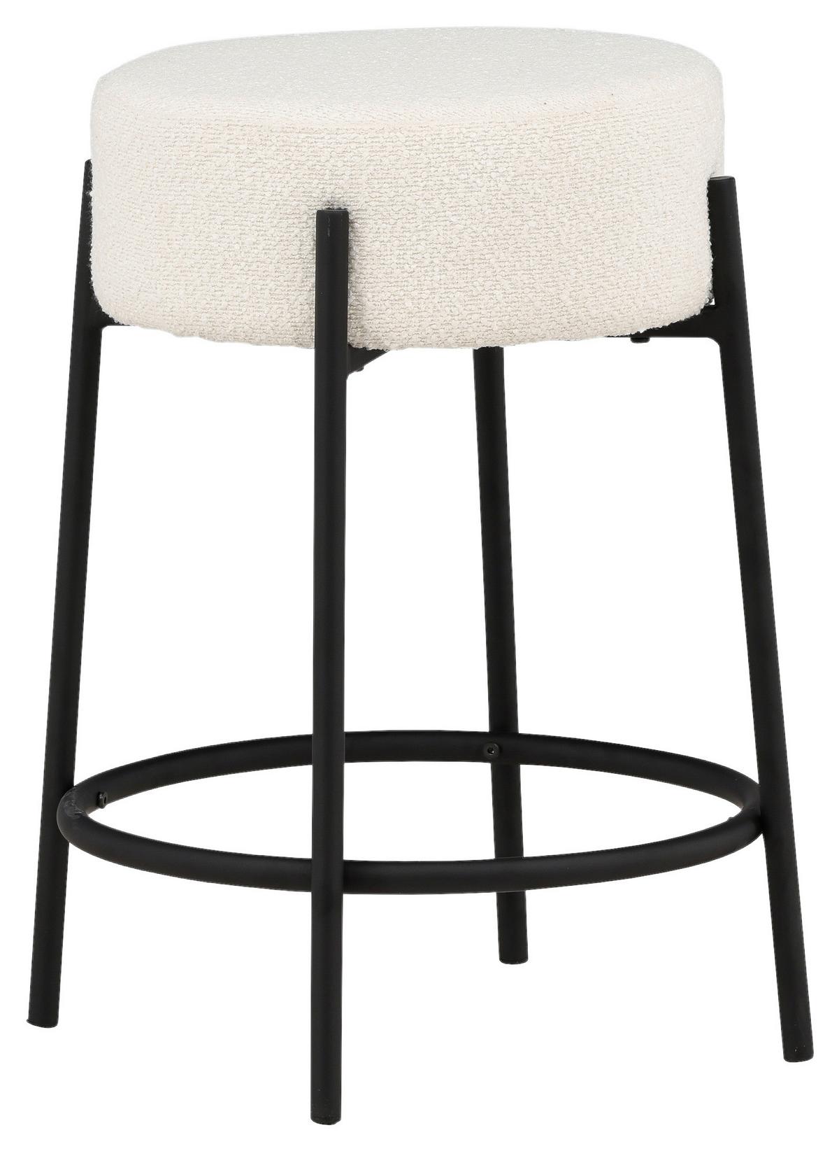 BARHOCKER TUCSON - Schwarz/Weiß, Design, Textil/Metall (50/60/50cm) - Livetastic