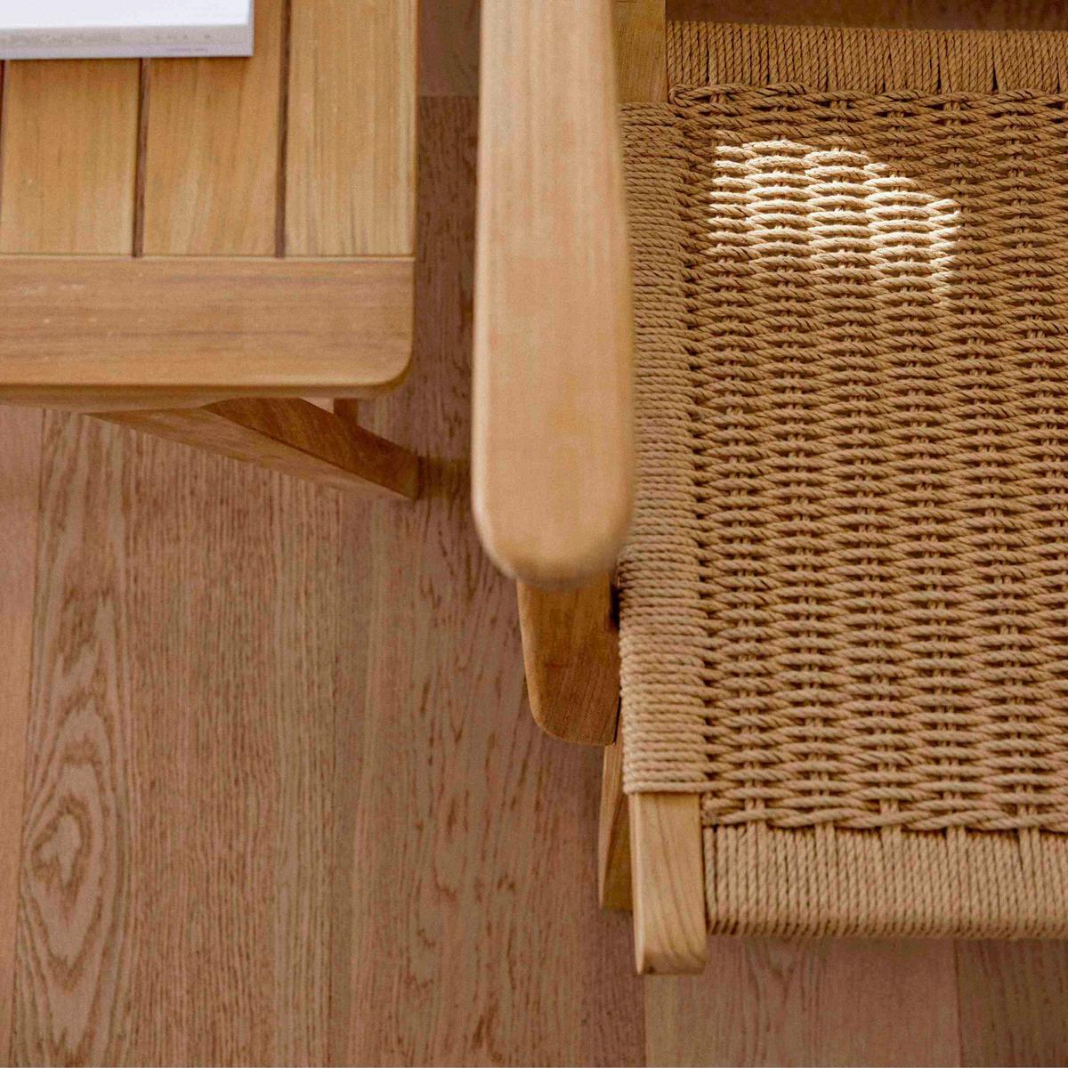 Loungesessel Eya Teak Indoor - Hellbraun/Teakfarben, Natur, Holz/Papier (68/71/72cm) - Gardenson