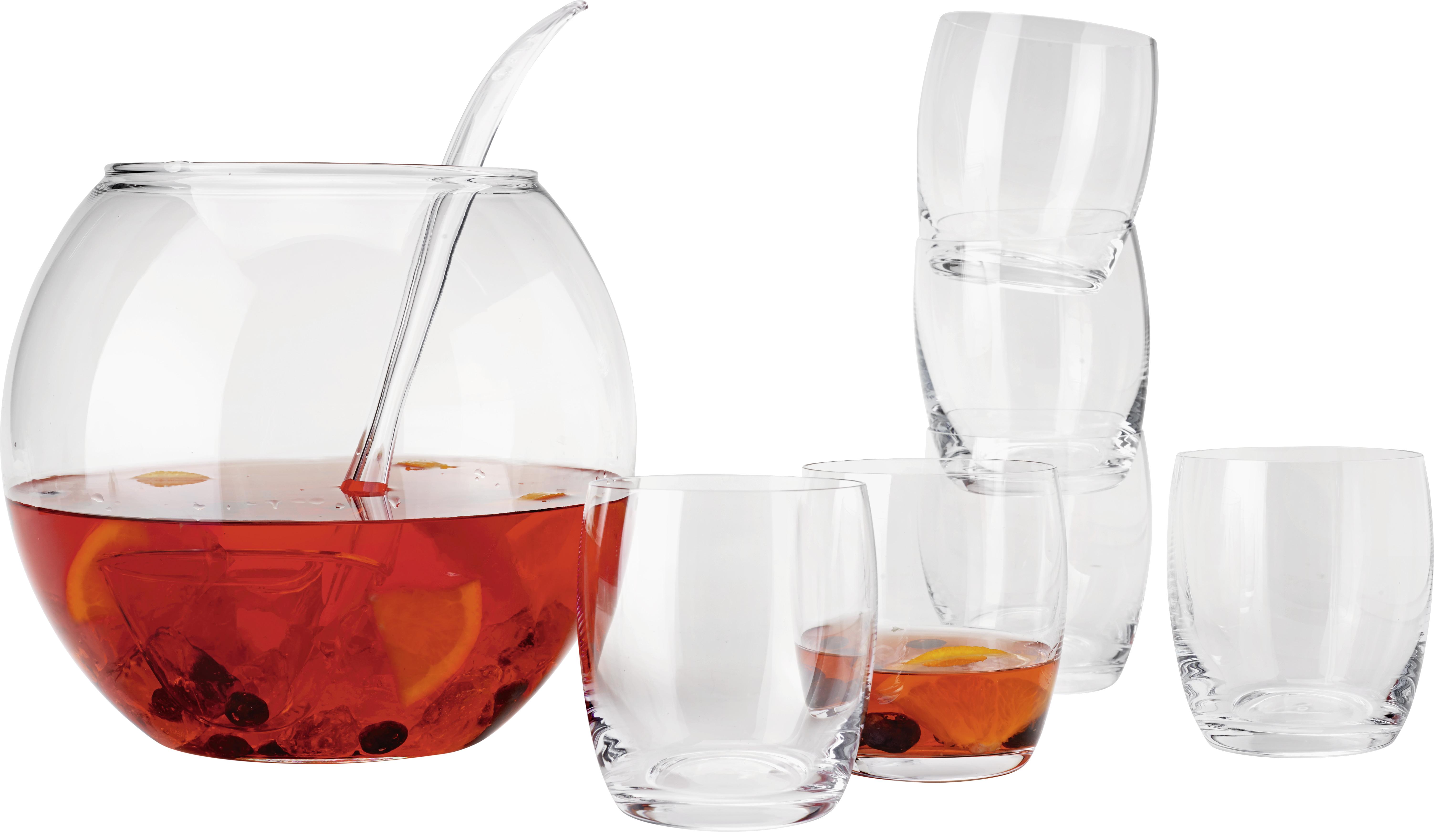 Bowle-Set Dabbie, 8-teilig - Glas/Kunststoff (4,3l) - Modern Living