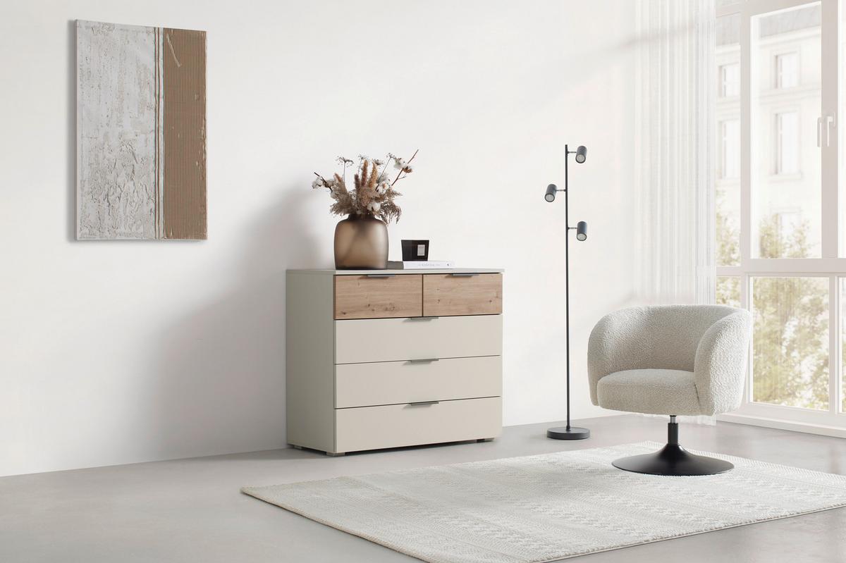 Kommode Ellmau Champagner/Eiche - Champagner/Eiche Artisan, KONVENTIONELL, Holzwerkstoff/Metall (93/81/42cm) - Premium Living