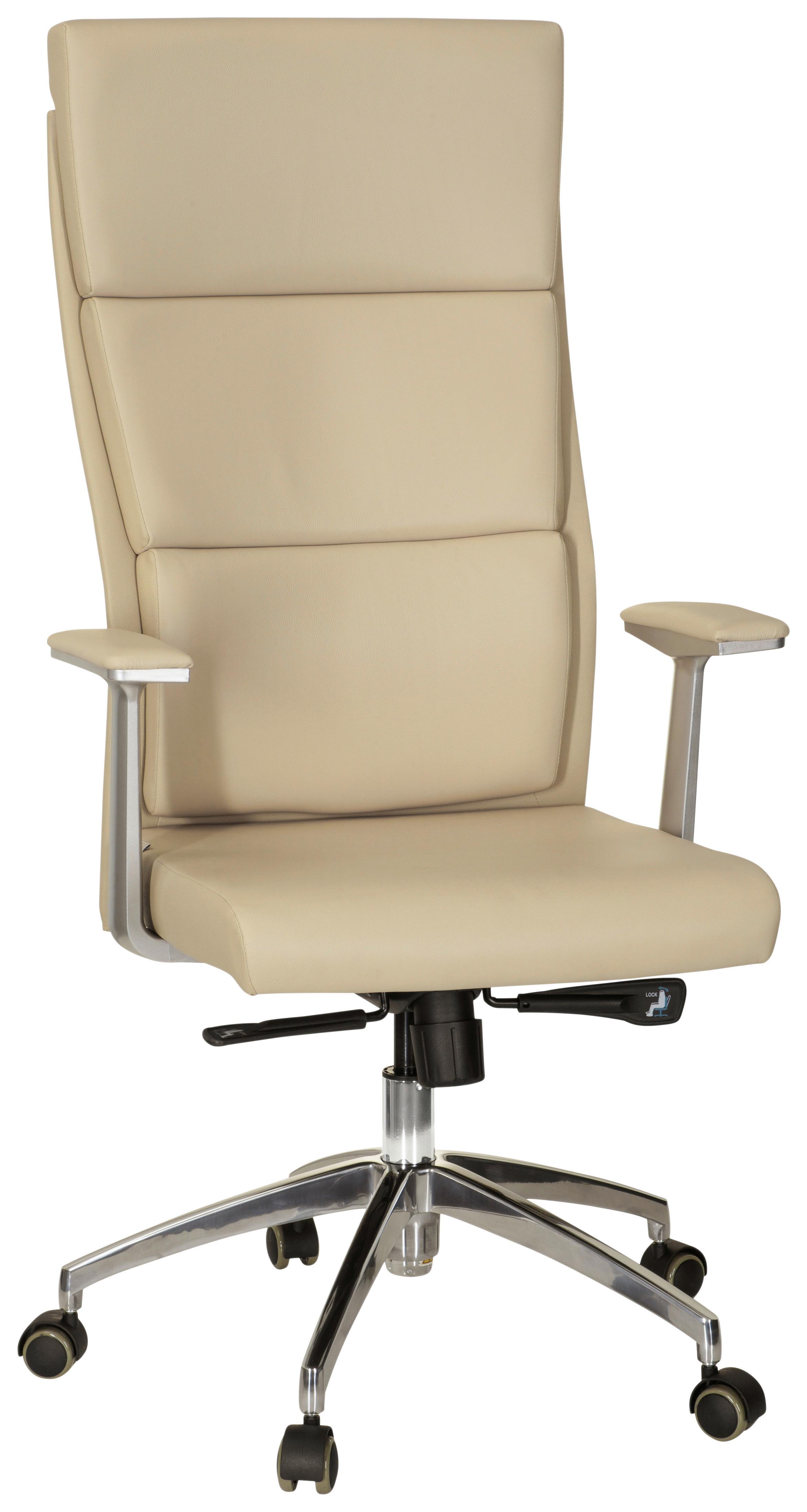 Pisarniški Stol Monza 20, Bež - srebrne barve/bež, Moderno, kovina/umetna masa (60/131/52cm) - MID.YOU