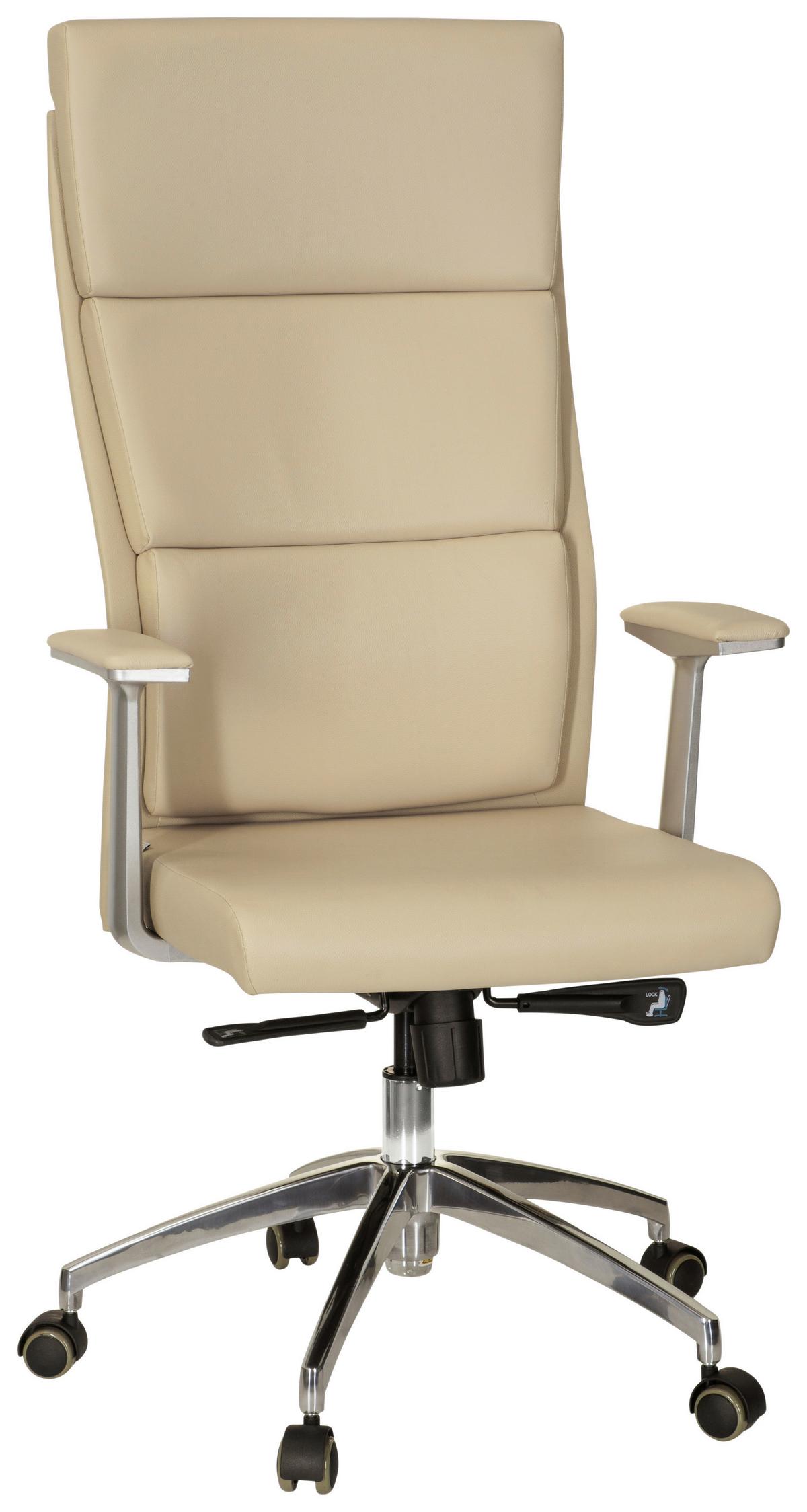 Pisarniški Stol Monza 20, Bež - srebrne barve/bež, Moderno, kovina/umetna masa (60/131/52cm) - MID.YOU