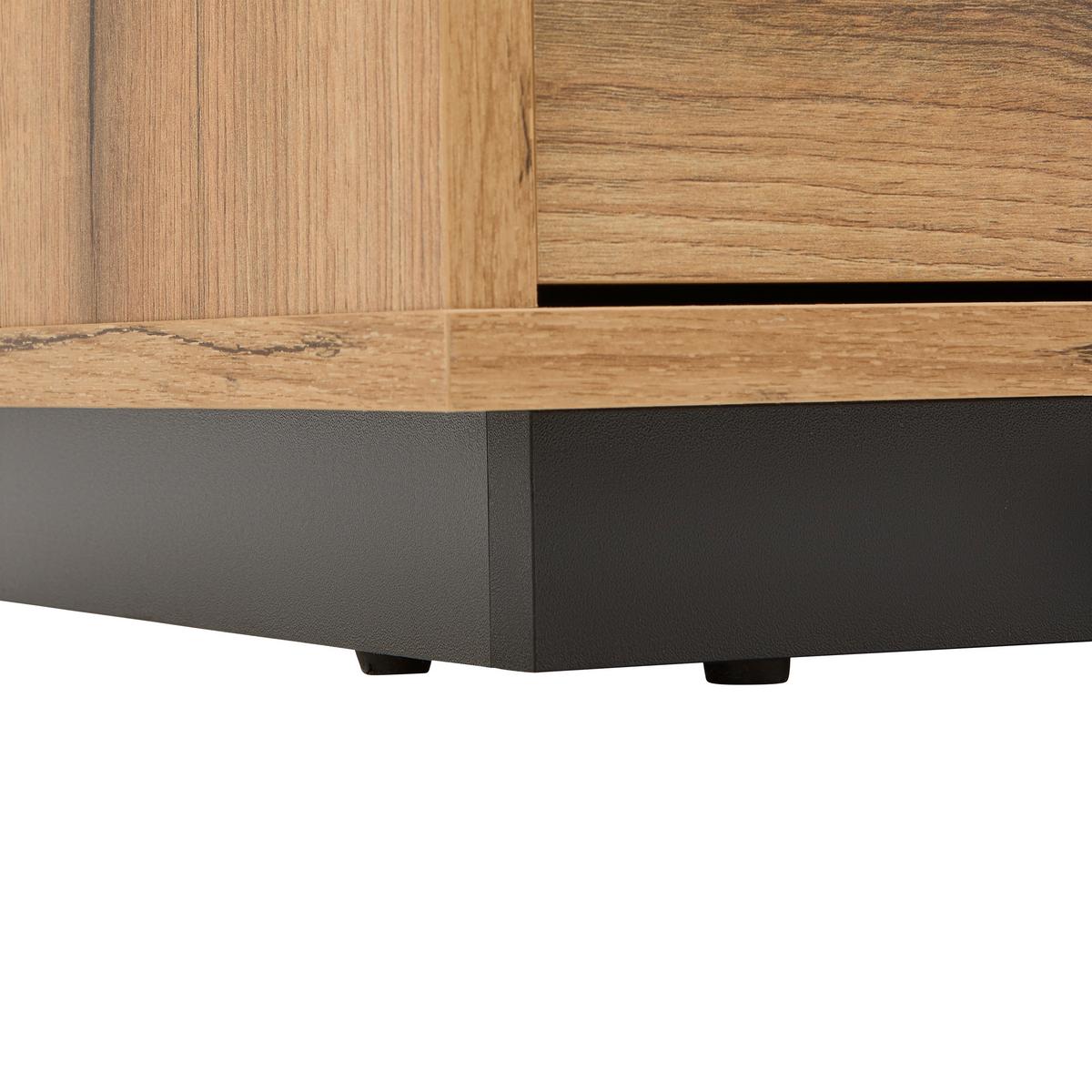 Tv Komoda Puro - boje hrasta/crna, Moderno, drvni materijal (180/48/42cm) - Modern Living