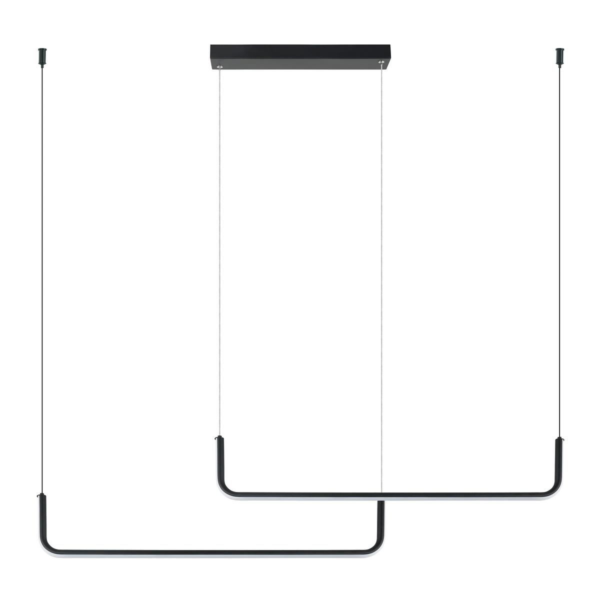 LAMPA WISZĄCA LP-1015/2P BASIC - czarny, Design, metal (120/42/180cm)