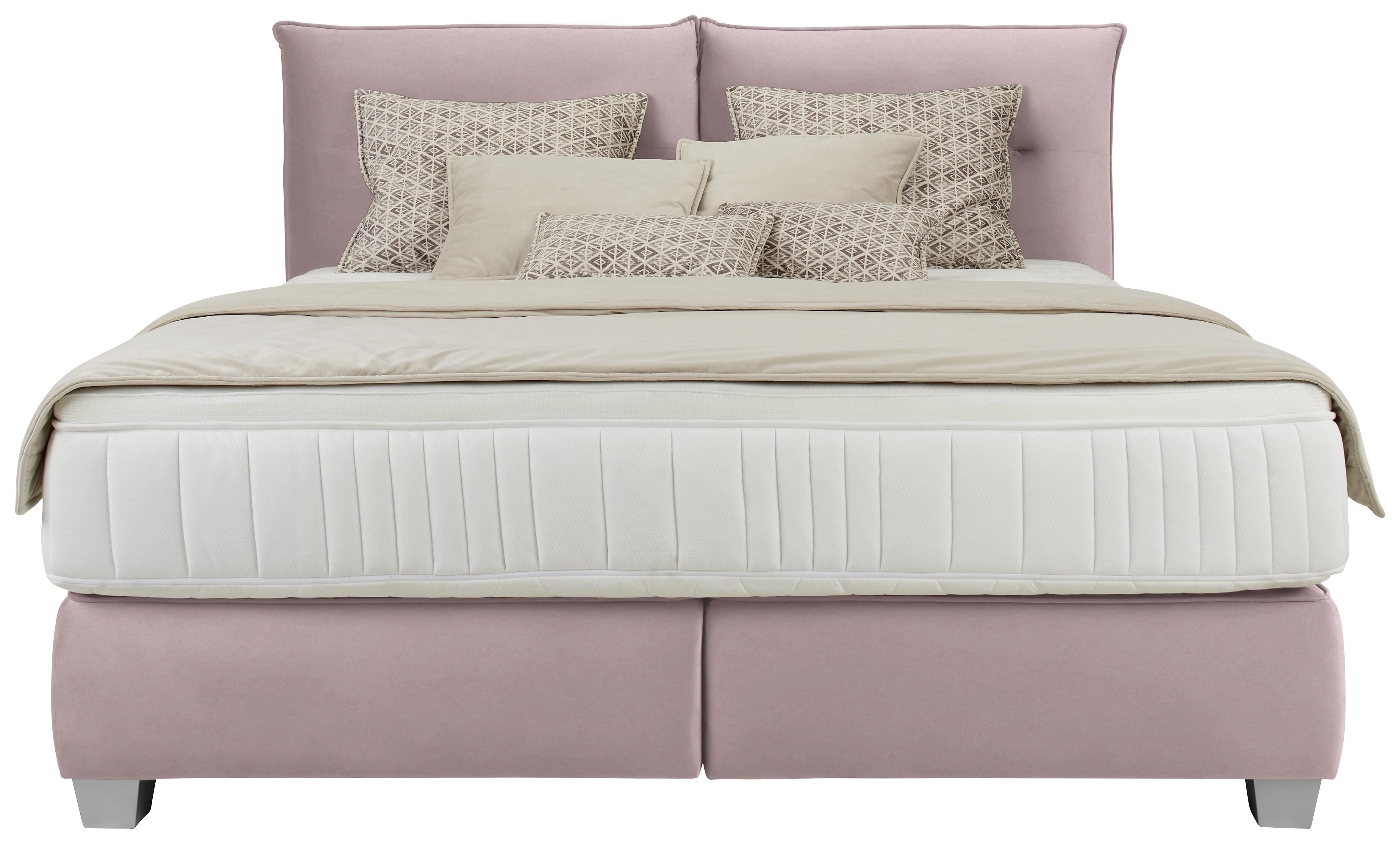 Boxspringbett ca. 160x200cm - Silberfarben/Flieder, LIFESTYLE, Kunststoff/Textil (160/200cm) - Premium Living