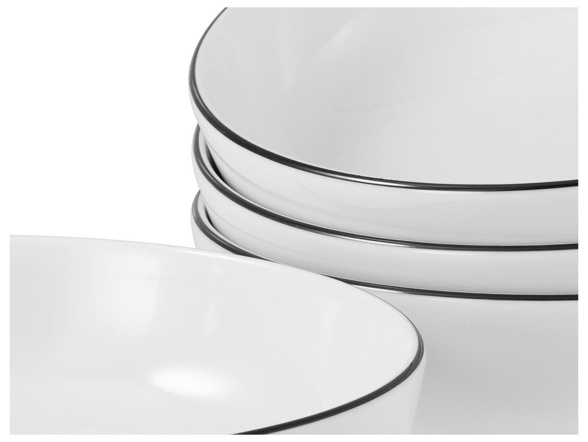 Set Posod All Round Black Line, 4-Delni - črna/bela, Design, keramika (16cm) - Creatable