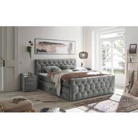 Boxspringbett Cashfield 8 ca. 180x200 cm Grau - Grau, MODERN, Holzwerkstoff/Kunststoff (180/200cm) - MID.YOU