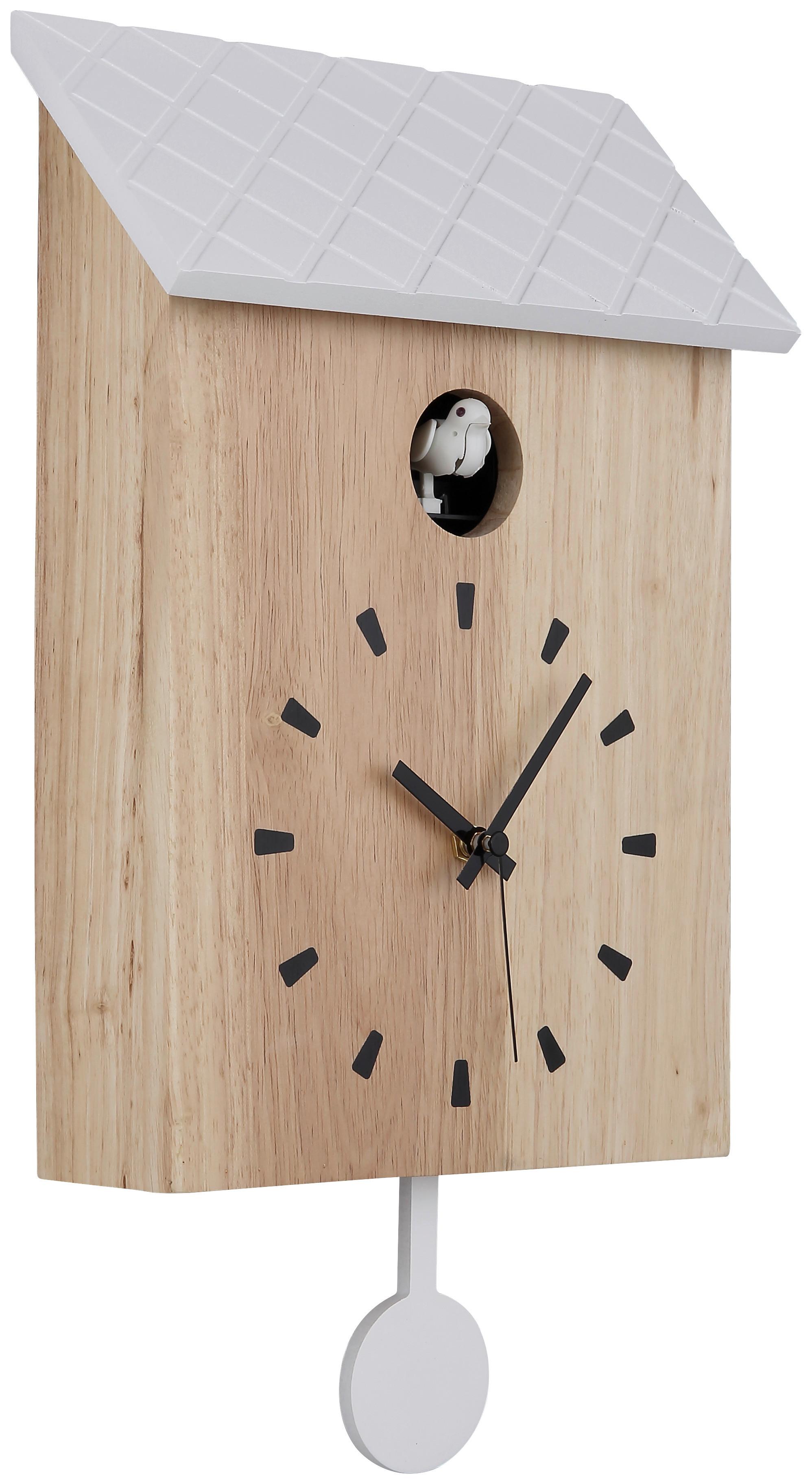 ZEGAR ŚCIENNY LIV - czarny/biały, Lifestyle, karton/drewno (22/38/7,8cm) - Novel