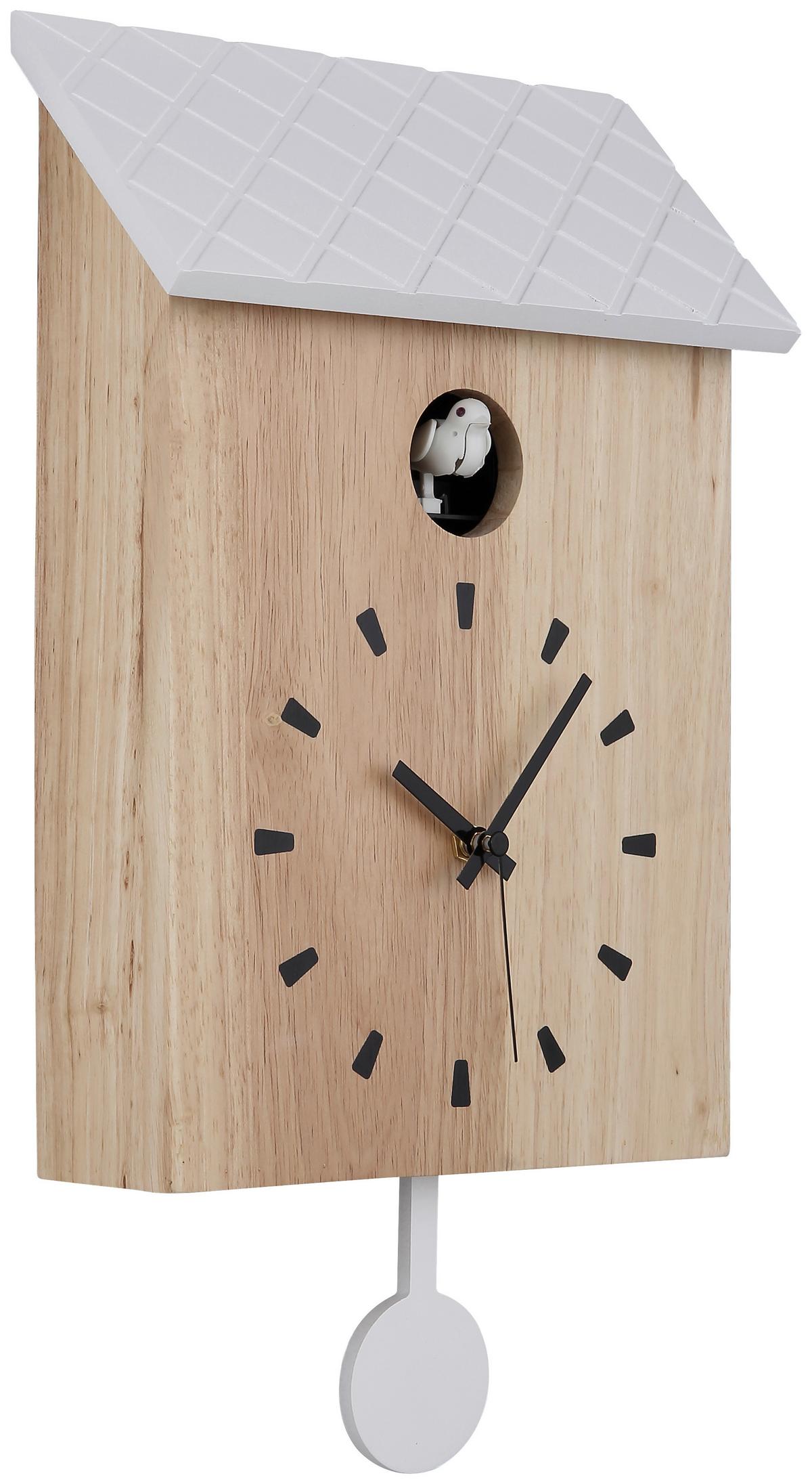 ZEGAR ŚCIENNY LIV - czarny/biały, Lifestyle, karton/drewno (22/38/7,8cm) - Novel