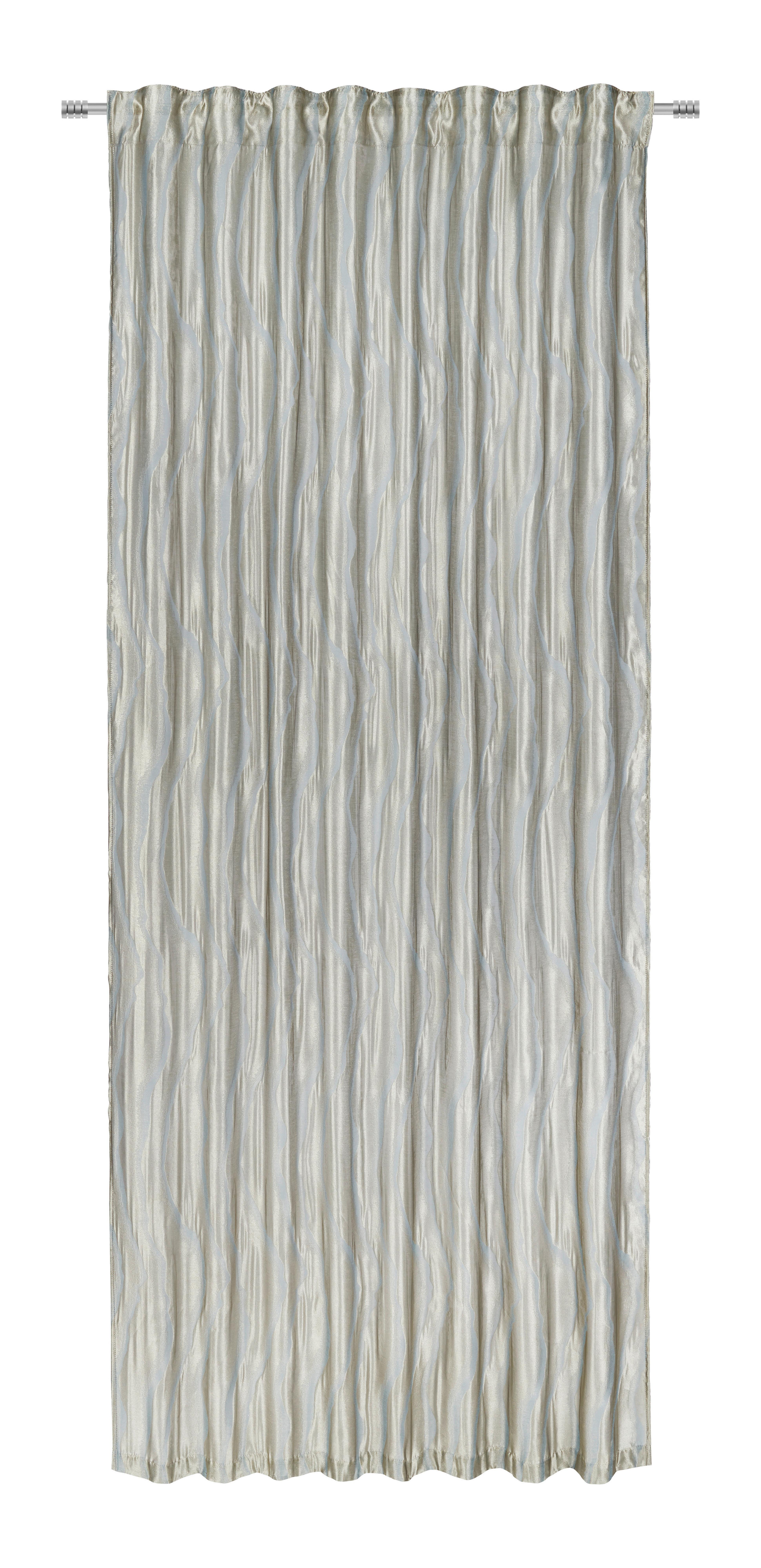 Končana Zavesa Phil - zlate barve/žadasto zelena, Romantika, tekstil (135/255cm) - Premium Living
