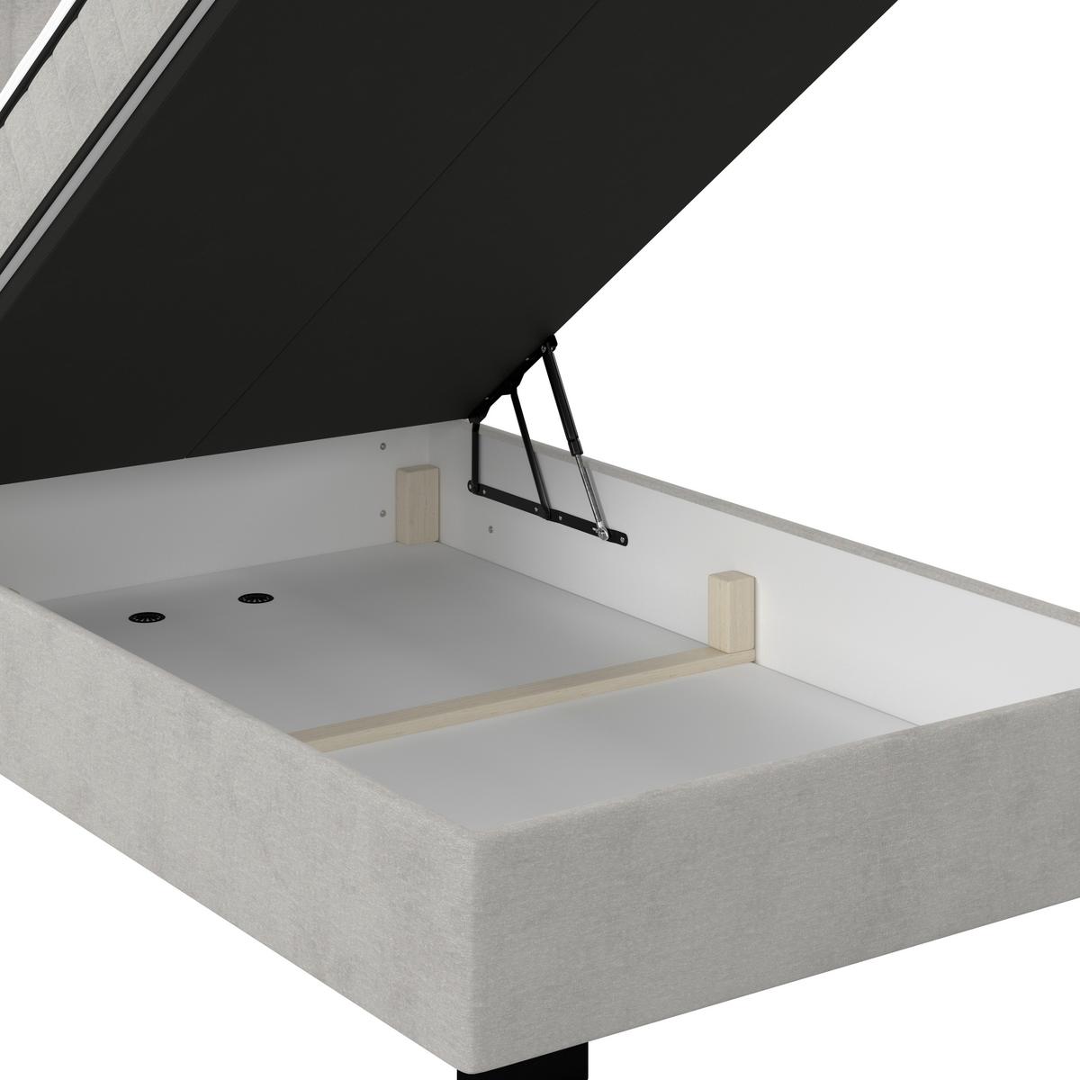 Box Krevet Maya C - svijetlo siva/crna, Moderno, drvni materijal/drvo (100/200cm) - Modern Living