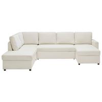 Wohnlandschaft Martina Acv links Pearl - Beige/Schwarz, MODERN, Holz/Holzwerkstoff (204/89/276cm) - Mömax