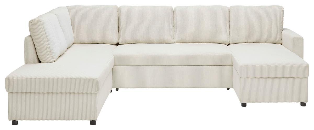 Wohnlandschaft Martina Acv links Pearl - Beige/Schwarz, MODERN, Holz/Holzwerkstoff (204/89/276cm) - Mömax