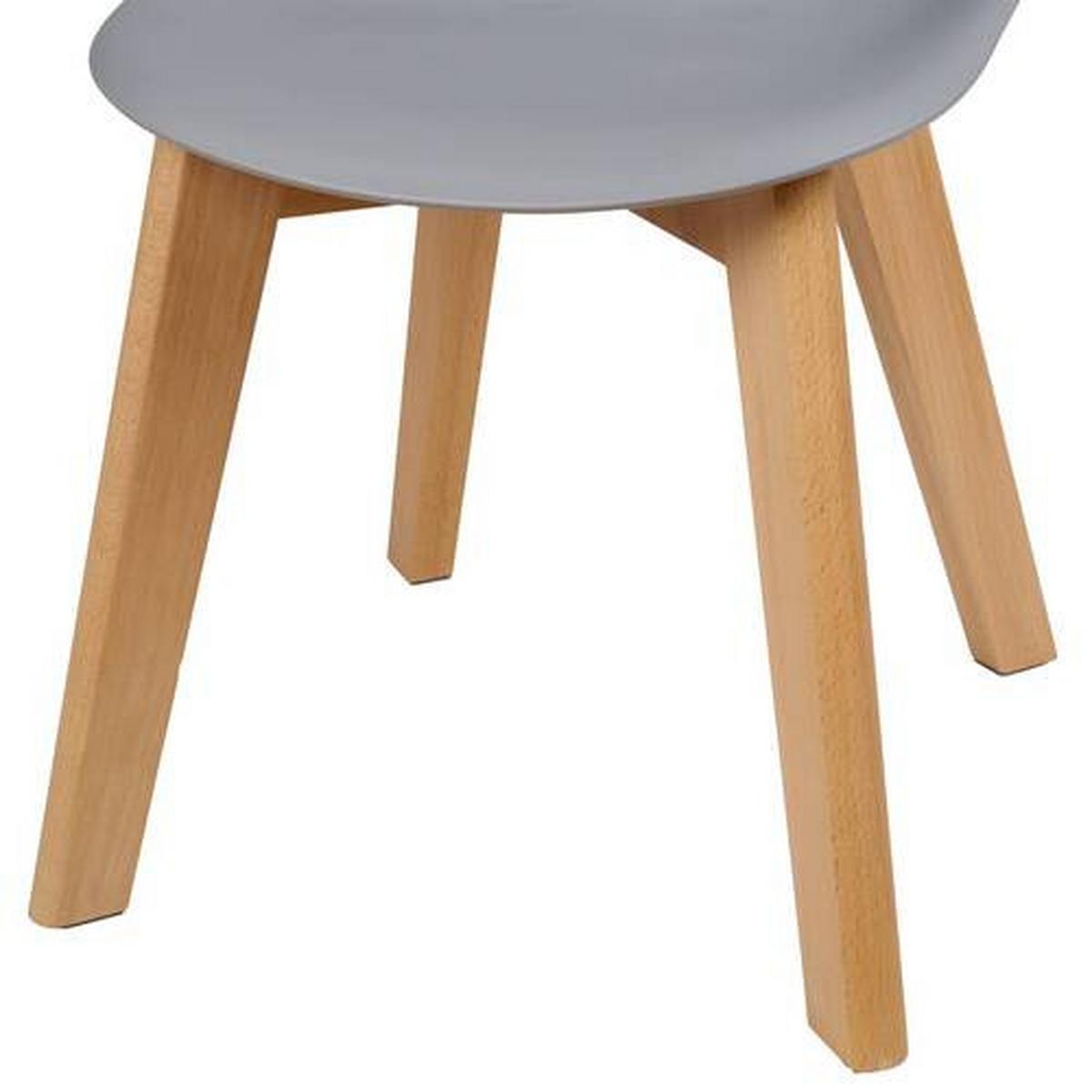 KRZESEŁKO DLA DZIECI KOPENHAGEN 4 - kolor bukowy/szary, Modern, tworzywo sztuczne/drewno (33/57/38cm) - P & B