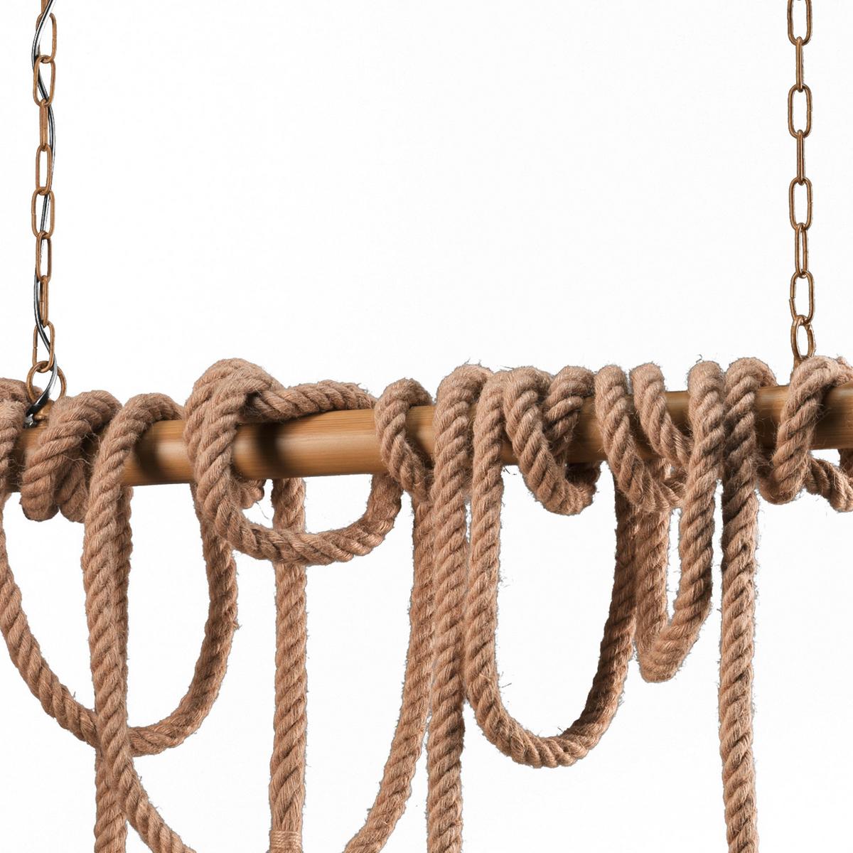 Hängeleuchte Mauli Beige max. 22 Watt - Beige, Natur, Textil/Metall (80/25/130cm)