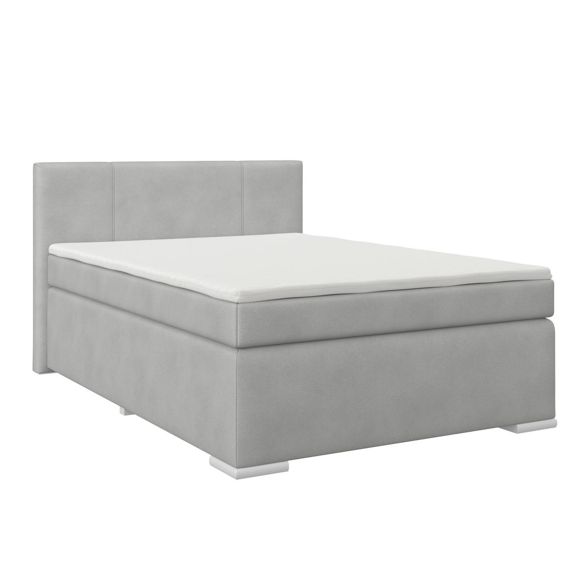 Boxspring Krevet Mira - srebrne boje/boje škriljevca, Konvencionalno, drvo/tekstil (120/200cm) - Best Price