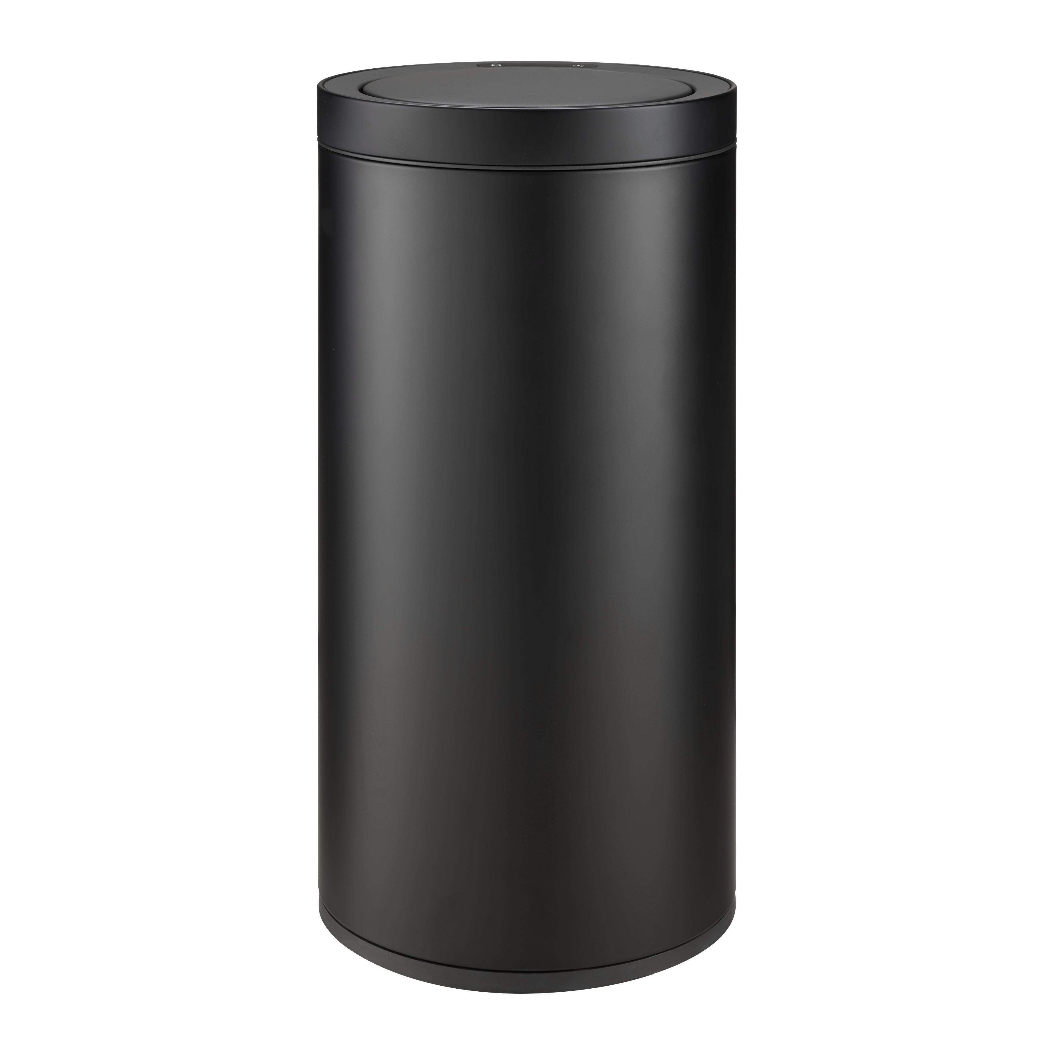 Abfalleimer Sensor Schwarz matt ca. 40 l - Schwarz, MODERN, Kunststoff/Metall (31/63cm) - Mömax