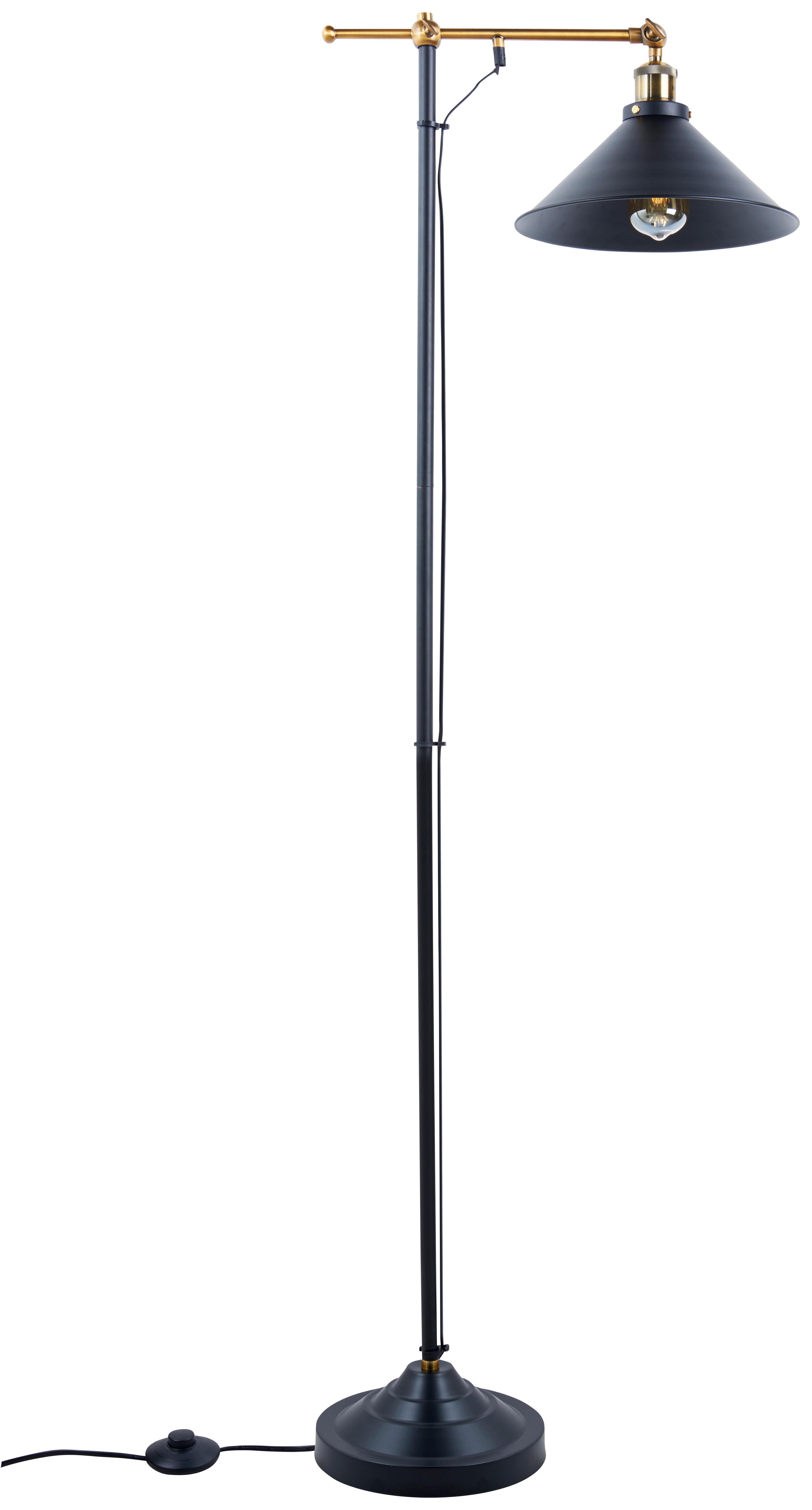 Stoječa Svetilka Lenius - črna, Trendi, kovina - Globo