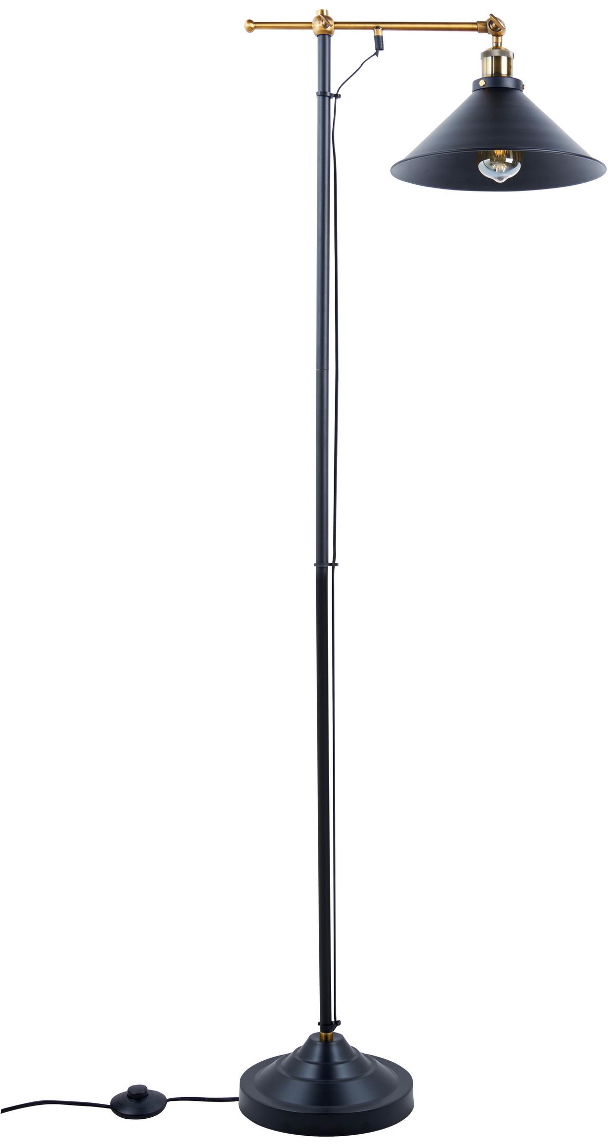 Stoječa Svetilka Lenius - črna, Trendi, kovina - Globo