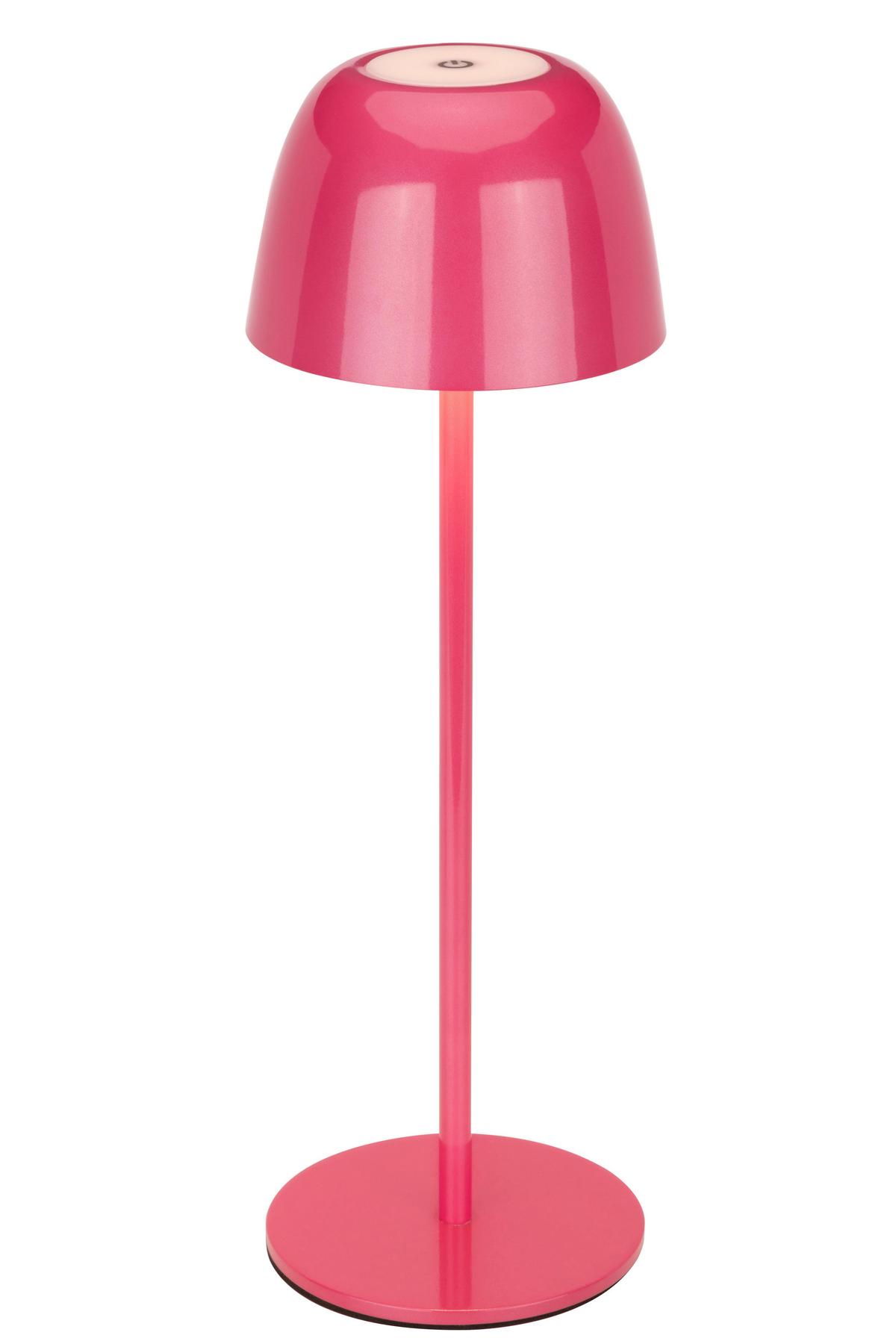 LAMPA STOŁOWA Z AKUMULATOREM SANTA ANA *SBN* - jaskrawy róż, Trend, metal (11/34,6cm) - Novel