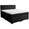 Boxspringbett Malaga ohne Fußteil Schwarz ca. 180x200cm - Silberfarben/Schwarz, KONVENTIONELL, Holzwerkstoff/Kunststoff (180/200cm) - Premium Living