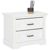 Nachttisch Marilou -Exklusiv- - Weiss/Schwarz, Romantik / Landhaus, Holzwerkstoff/Kunststoff (65/52/41cm) - Zandiara