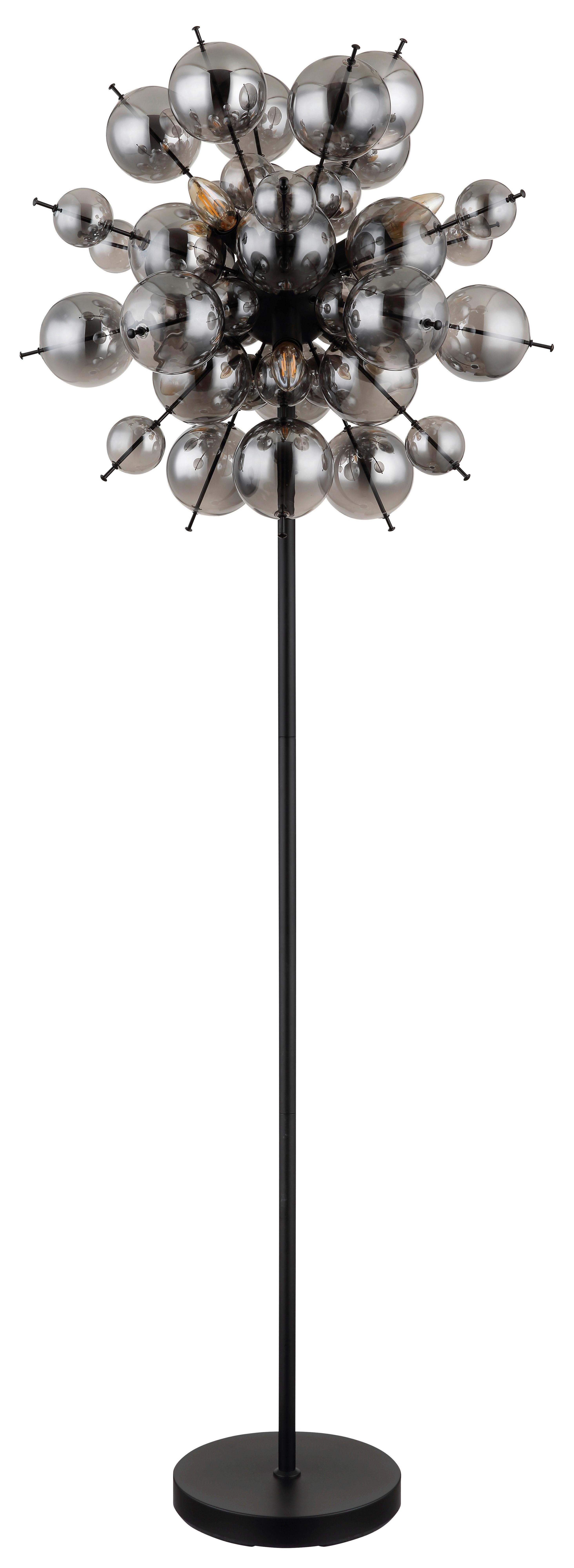 Stehleuchte Udo Schwarz max. 25 Watt - Schwarz, Design, Glas/Metall (55/155cm) - Globo